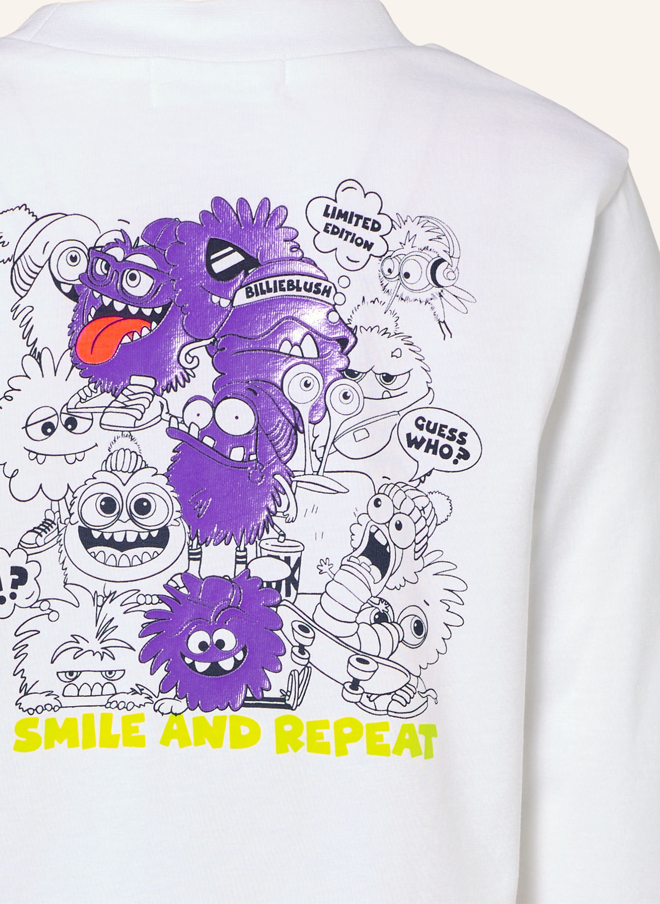 Billieblush Longsleeve: WIT / PAARS / NEONGEEL