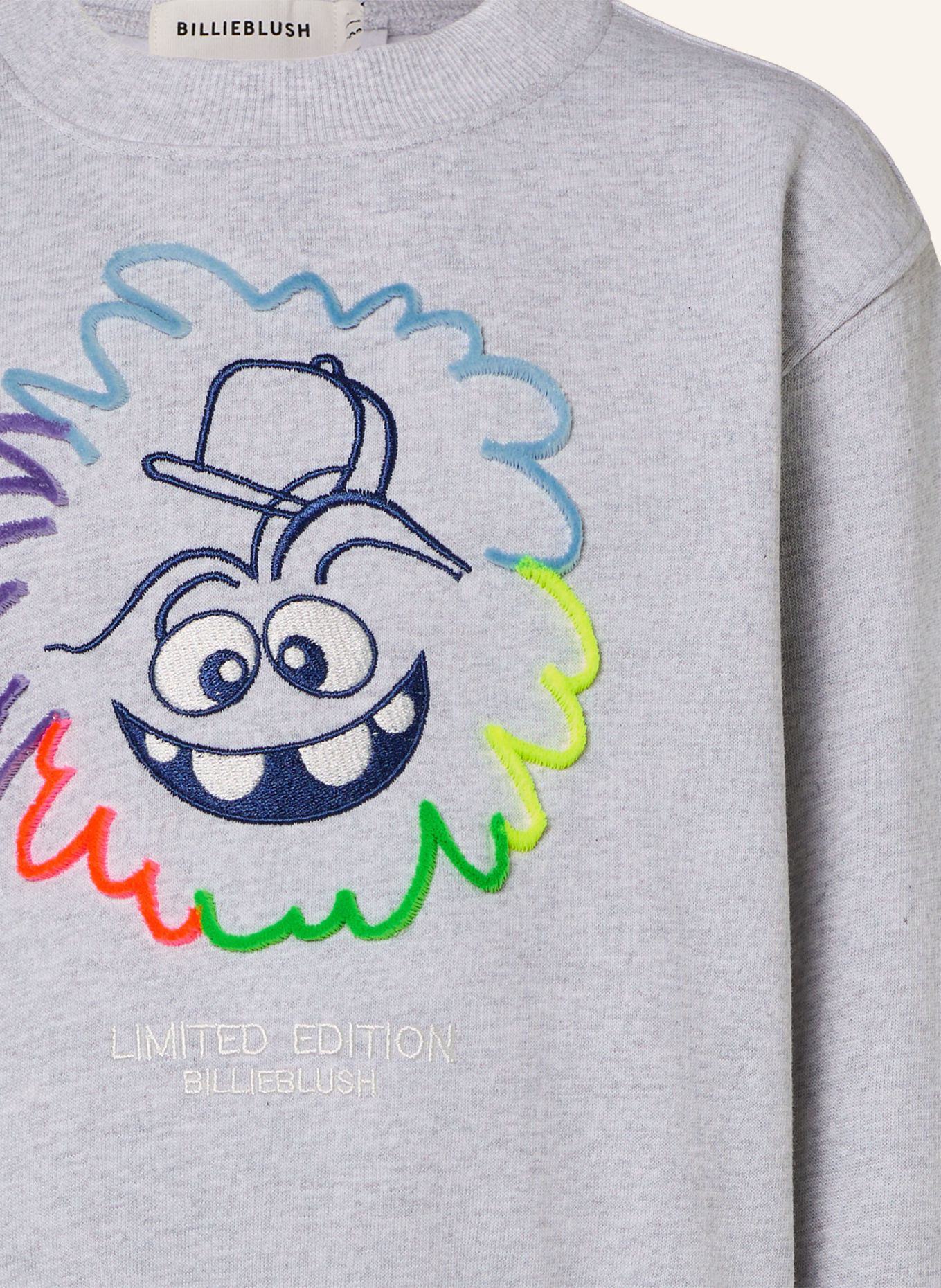 Billieblush Sweatshirt: LICHTGRIJS / NEONGEEL / DONKERBLAUW