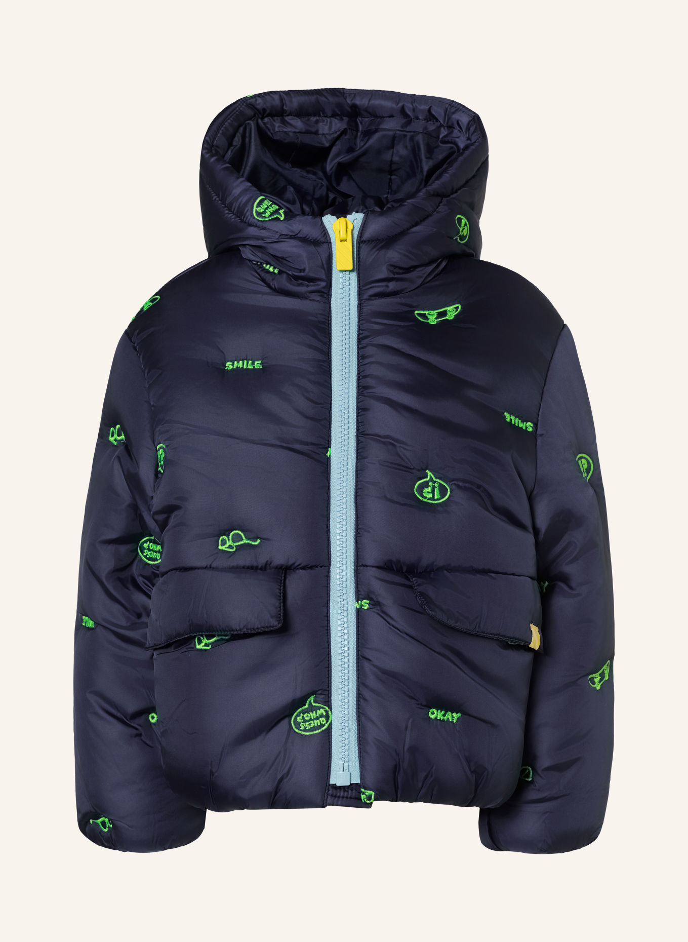 Billieblush Gewatteerde jas: DONKERBLAUW / NEONGROEN