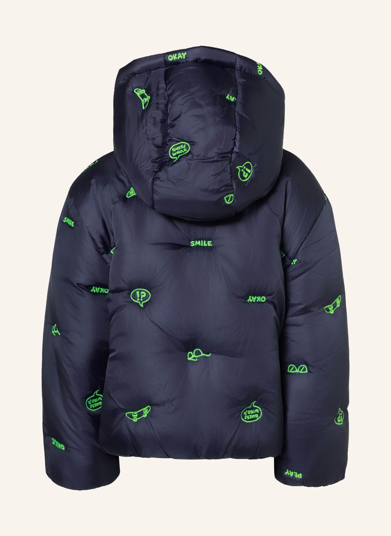 Billieblush Gewatteerde jas: DONKERBLAUW / NEONGROEN