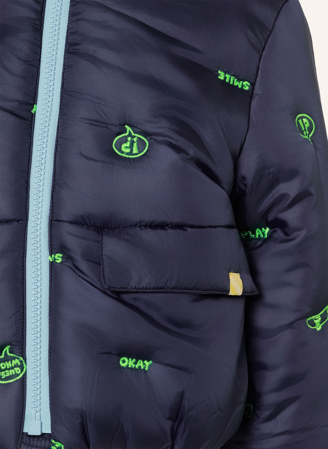 Billieblush Gewatteerde jas: DONKERBLAUW / NEONGROEN