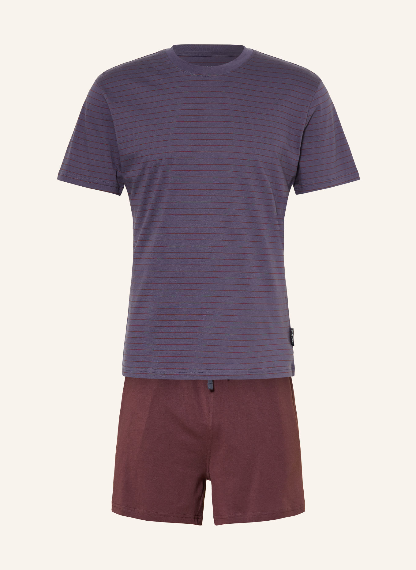 Marc O'Polo Shorty-Schlafanzug: BLAU / DUNKELROT