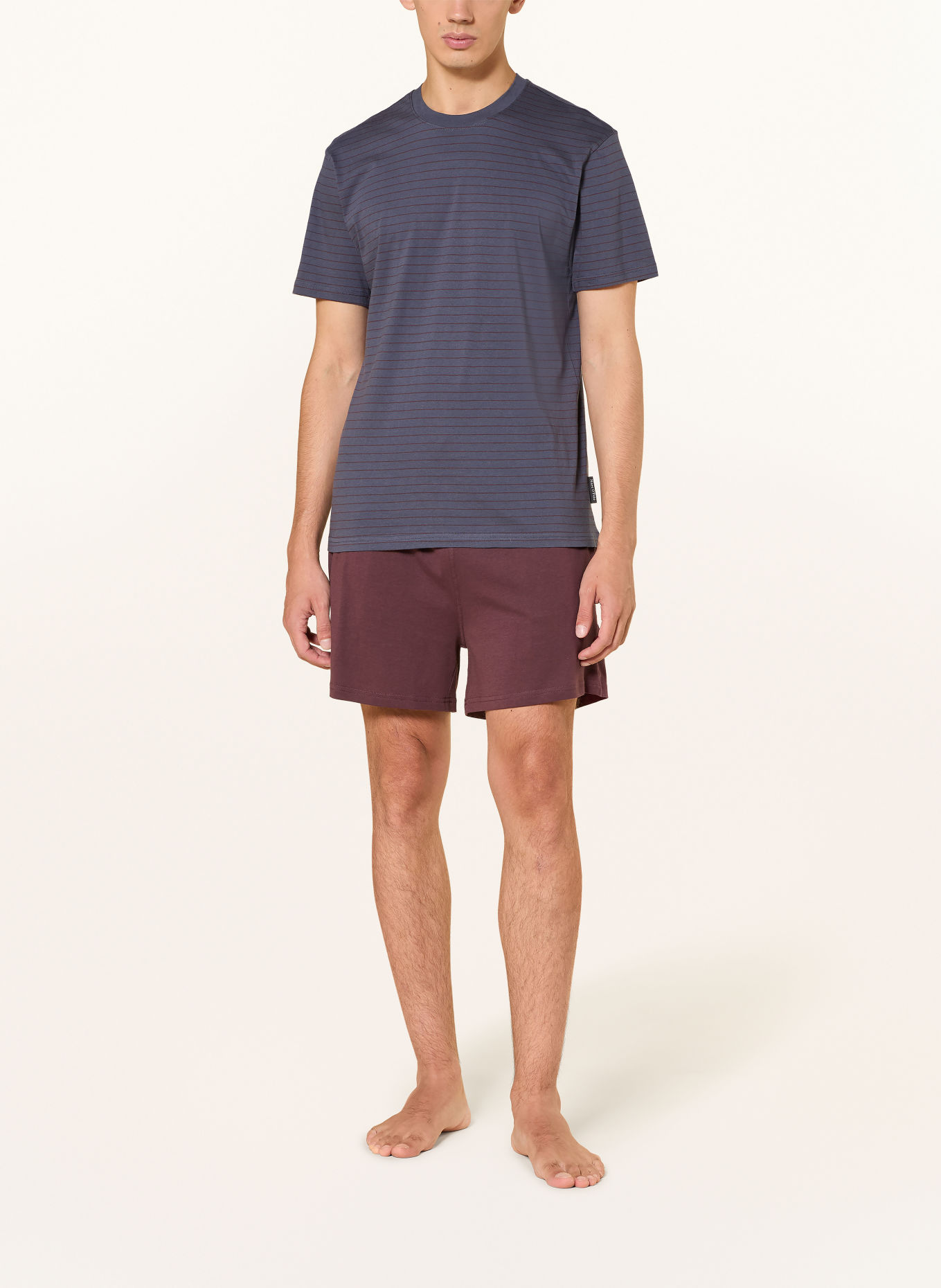 Marc O'Polo Shorty-Schlafanzug: BLAU / DUNKELROT