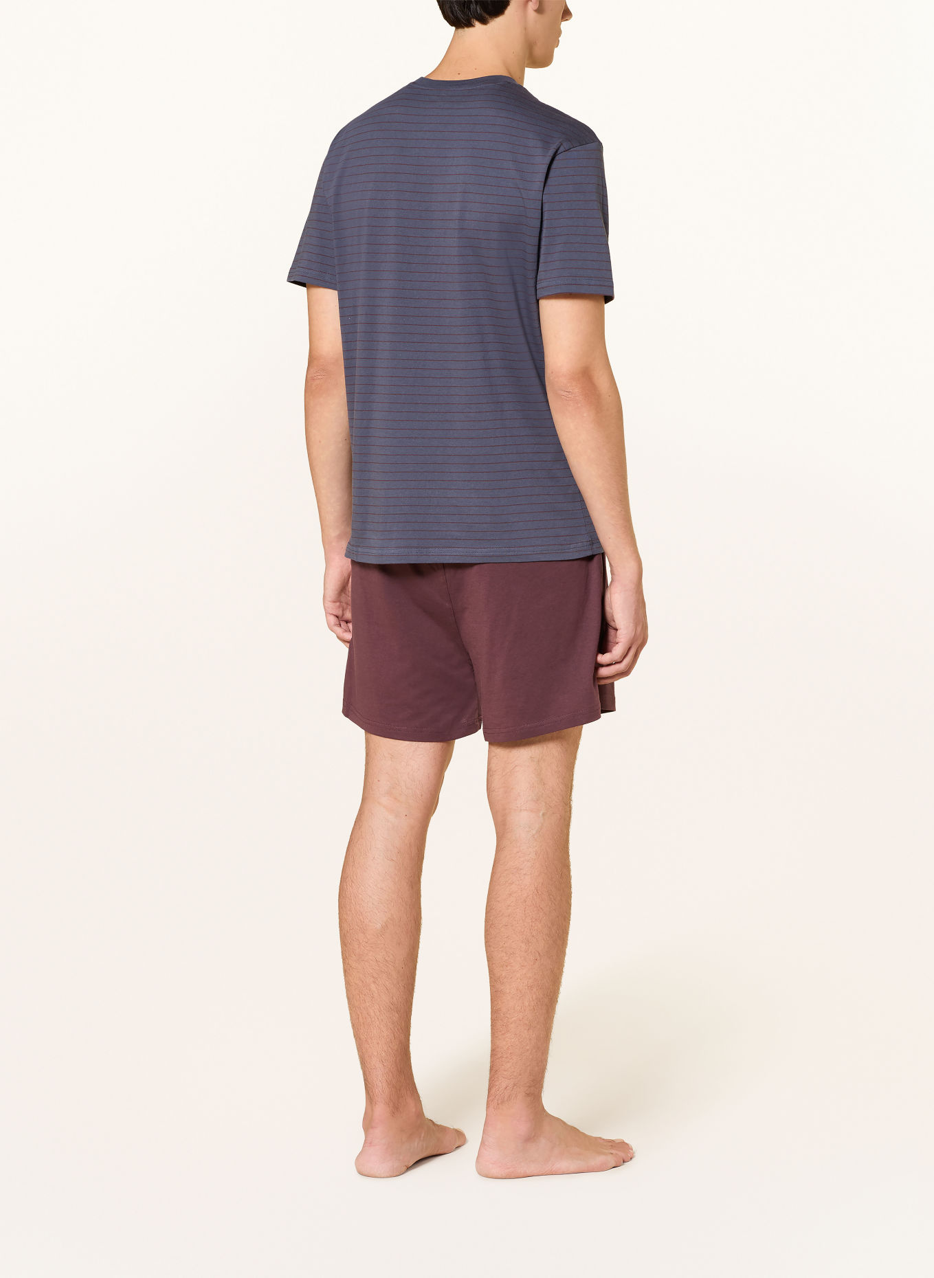 Marc O'Polo Shorty-Schlafanzug: BLAU / DUNKELROT