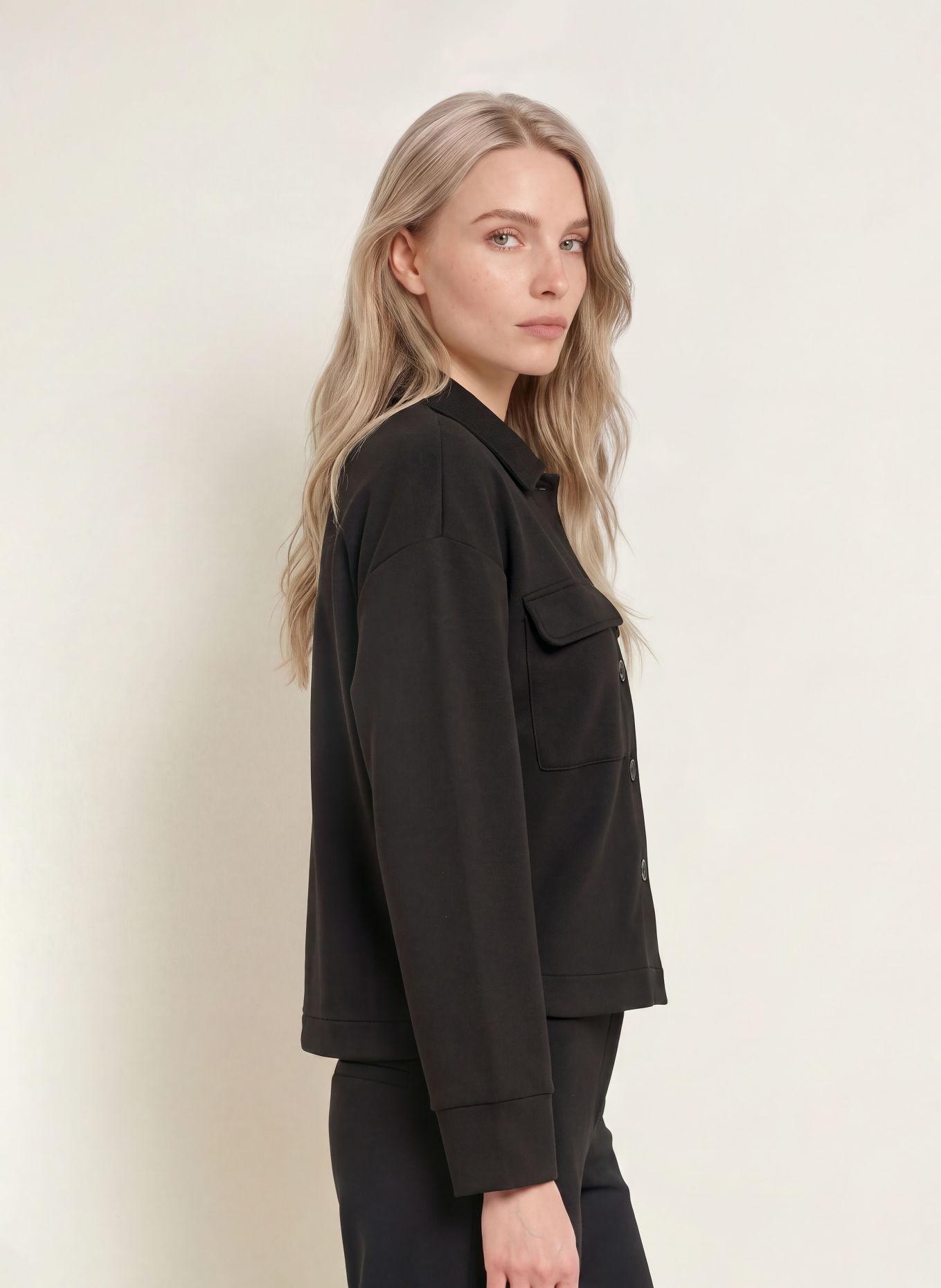Marc O'Polo Overjacket aus Jersey: SCHWARZ