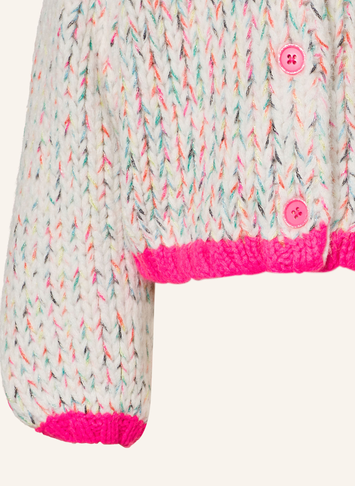 Billieblush Strickjacke mit Glitzergarn: CREME / GOLD / NEONPINK