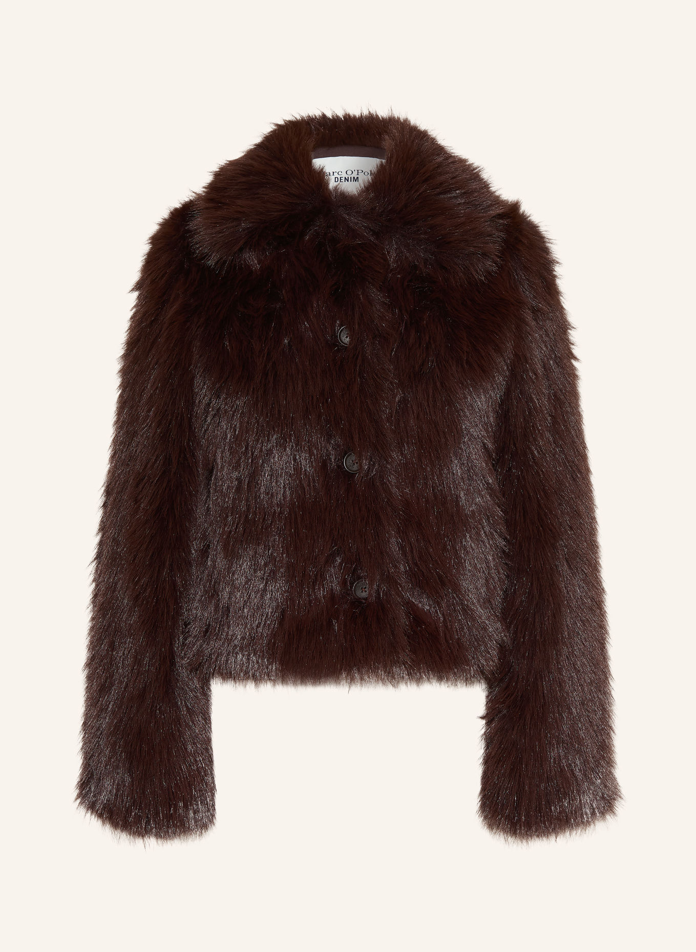 Marc O'Polo DENIM Faux Fur Jacket: DARK BROWN