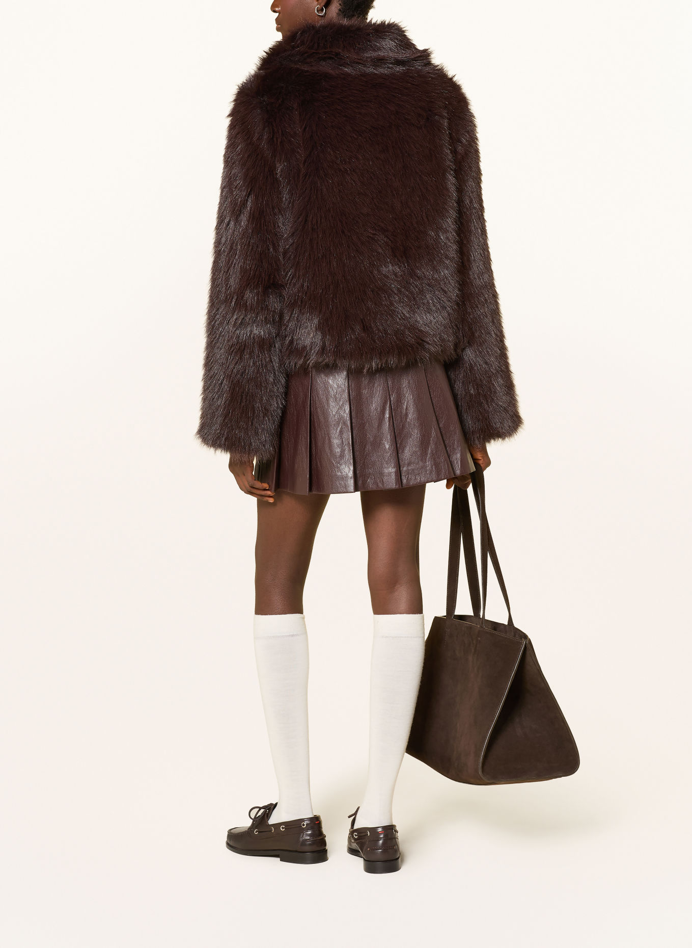 Marc O'Polo DENIM Faux Fur Jacket: DARK BROWN