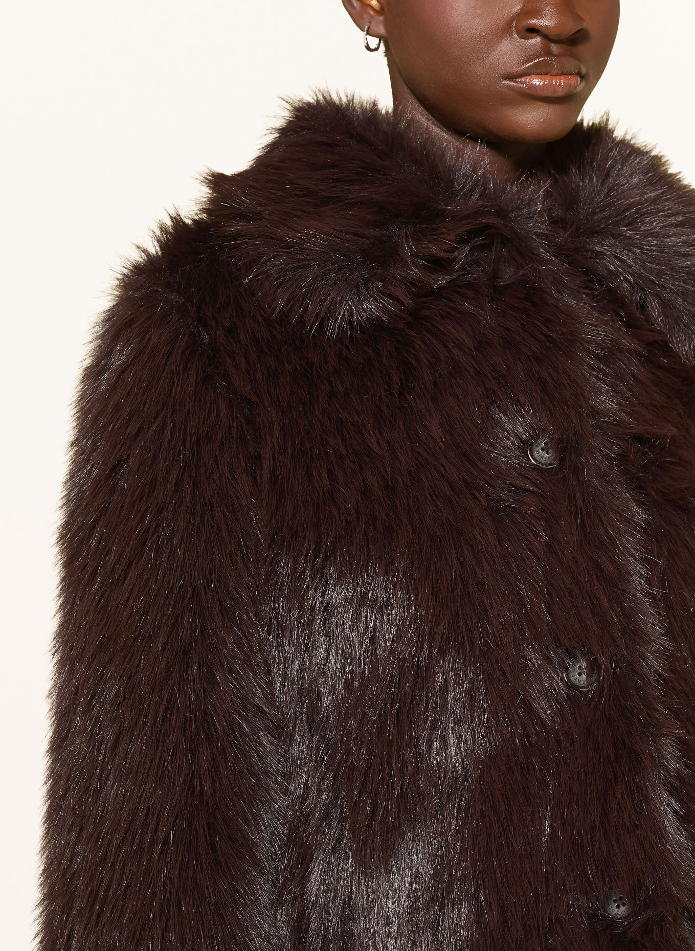 Marc O'Polo DENIM Faux Fur Jacket: DARK BROWN