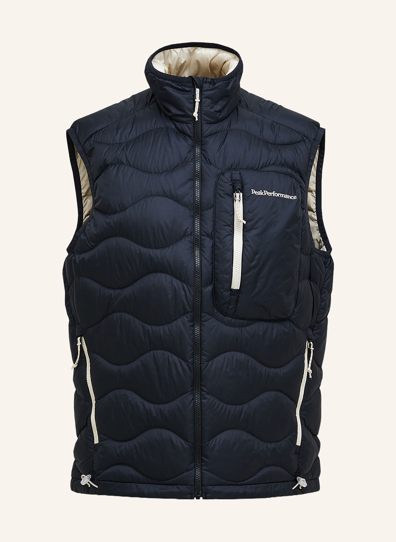 Peak Performance Vestă ușoară din puf HELIUM: NEGRU / ECRU
