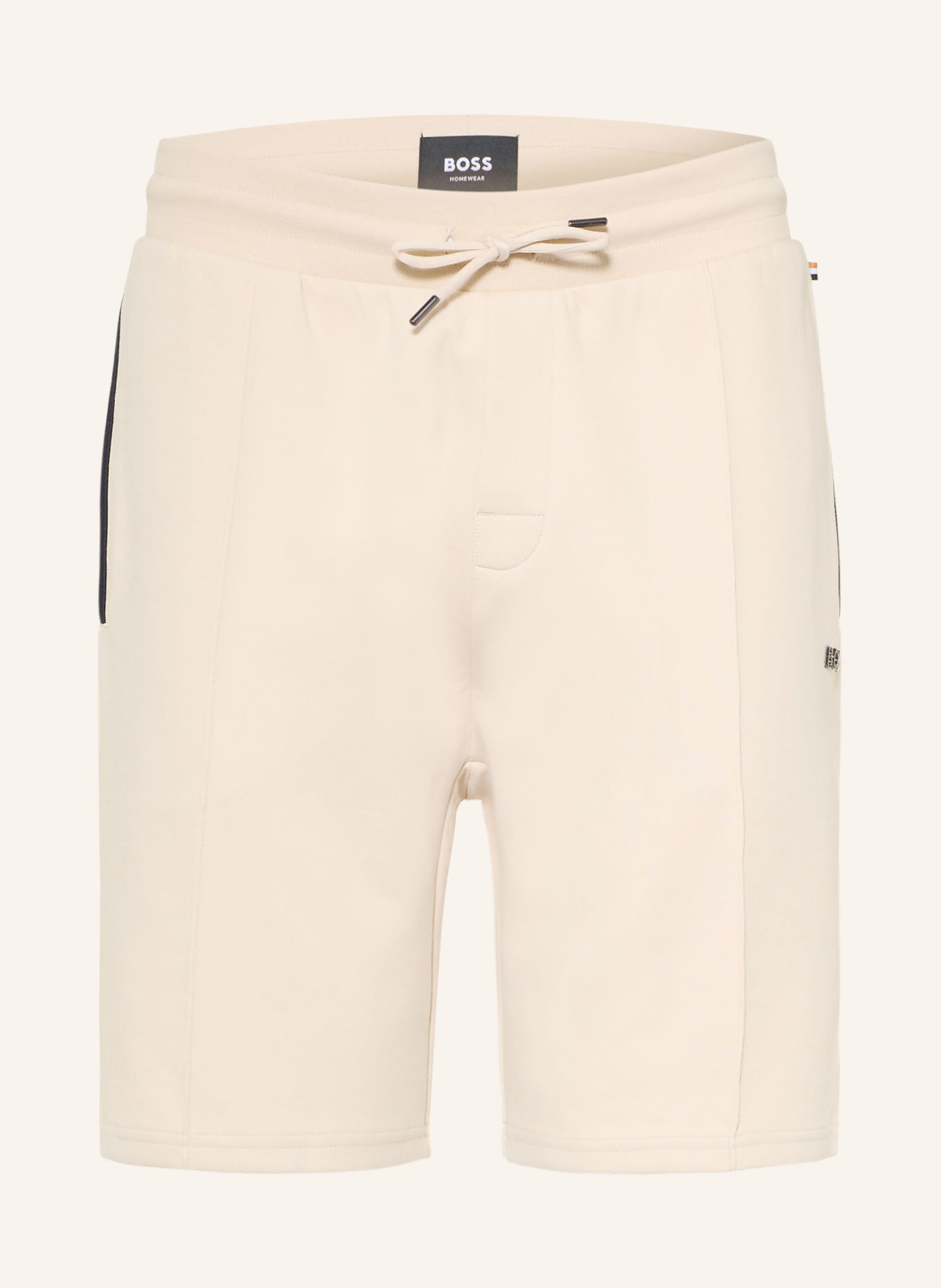 BOSS Sweatshort SENSE: BEIGE / DONKERBLAUW