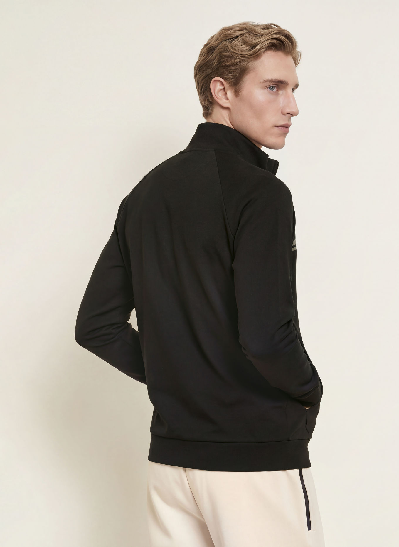 BOSS AUTHENTIC Lounge Sweatshirt Jacket: BLACK