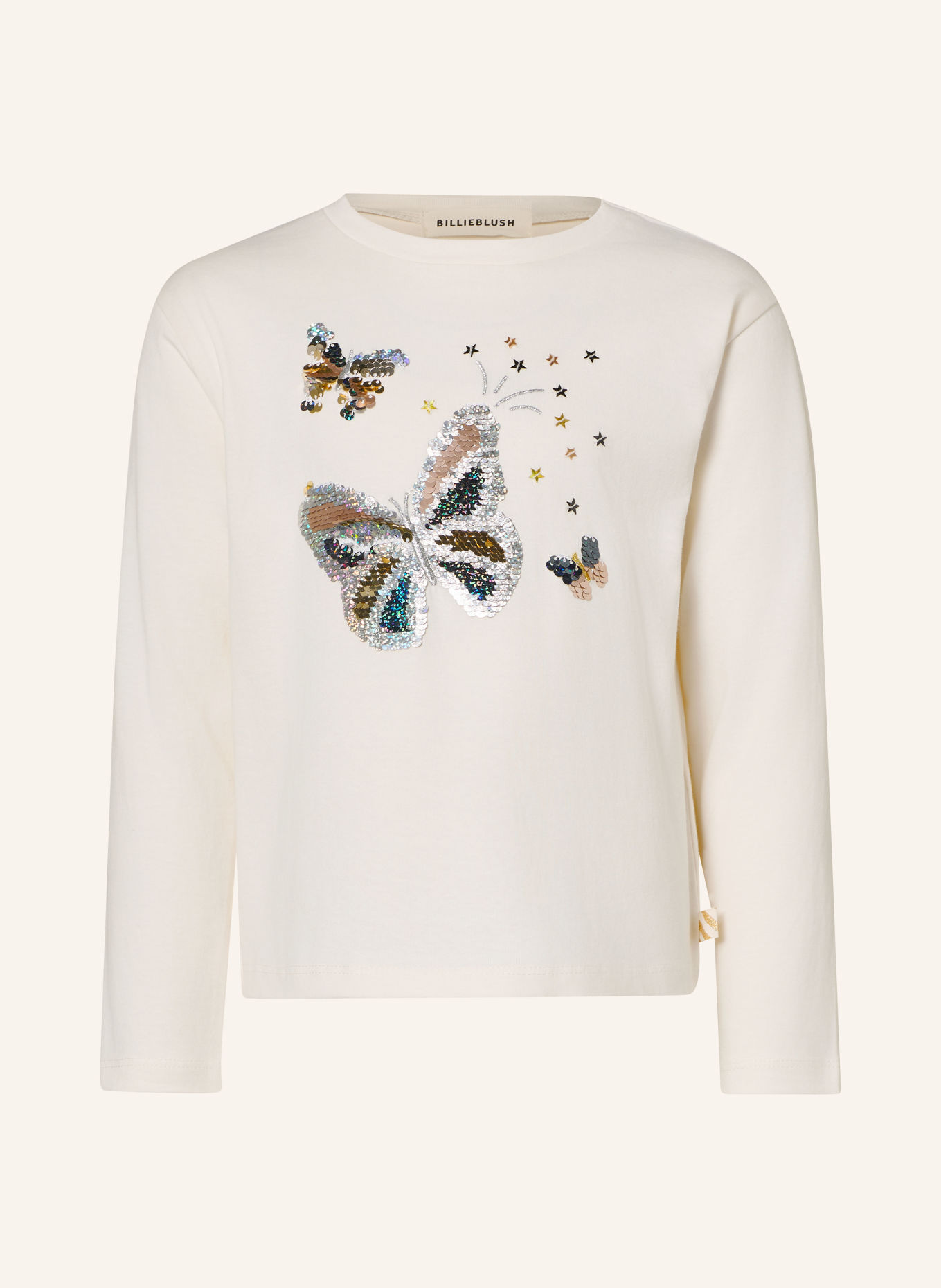 Billieblush Long-sleeve shirt with sequins and glitter yarn: CREAM / SILVER / GOLD