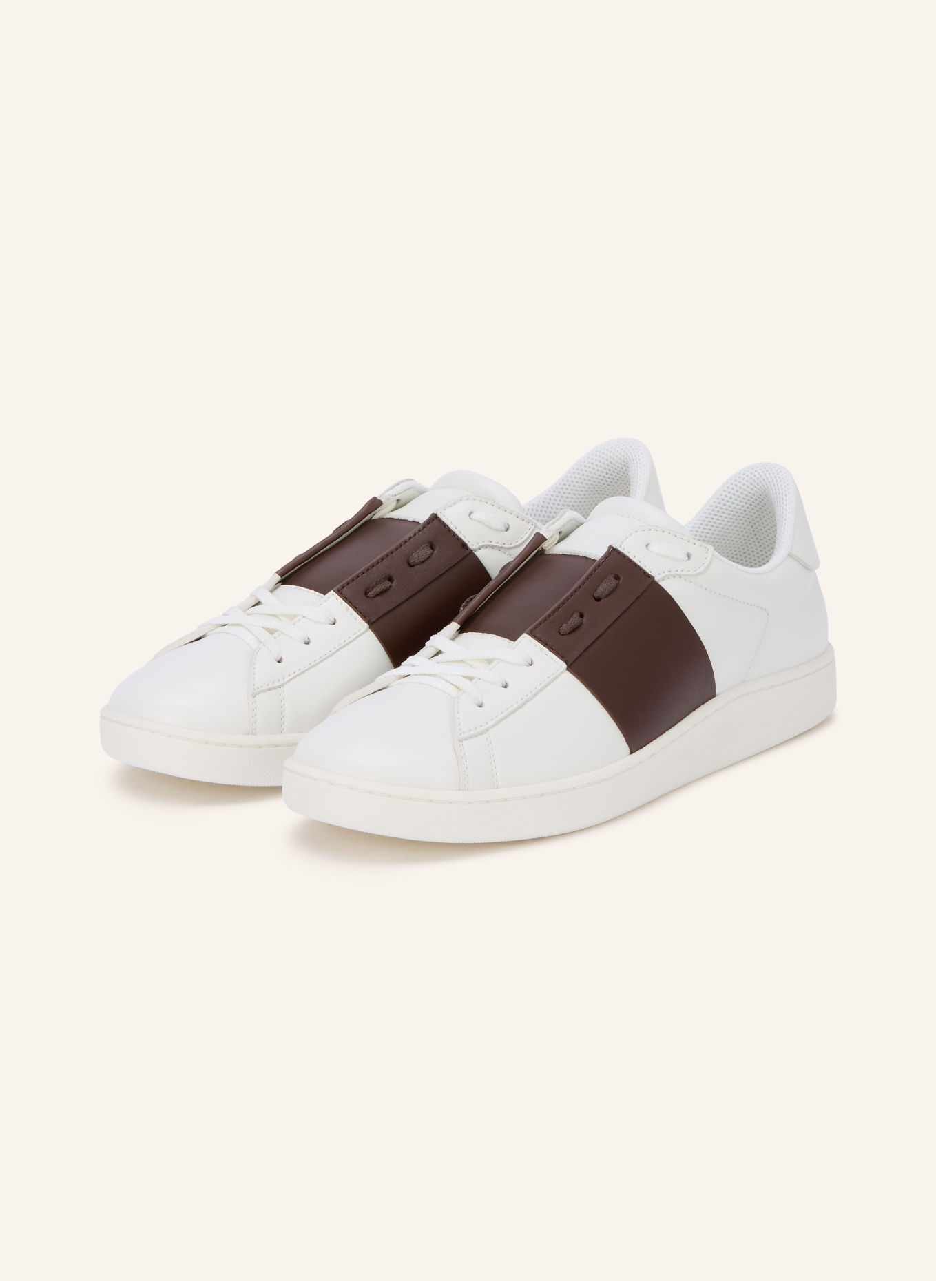 VALENTINO GARAVANI Sneaker OPEN ROYCO: MARRON FONCÉ / WIT