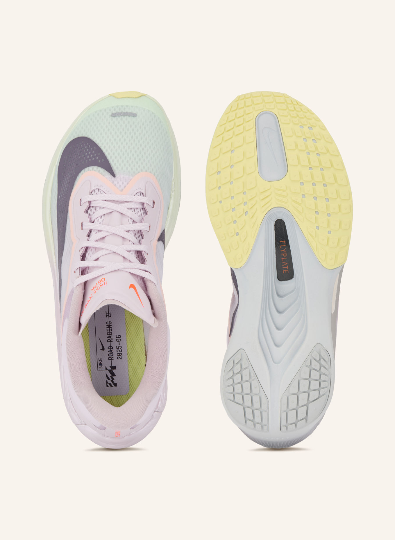 Nike ZOOM FLY 6 Running Shoes: LIGHT PURPLE / DARK PURPLE / MINT