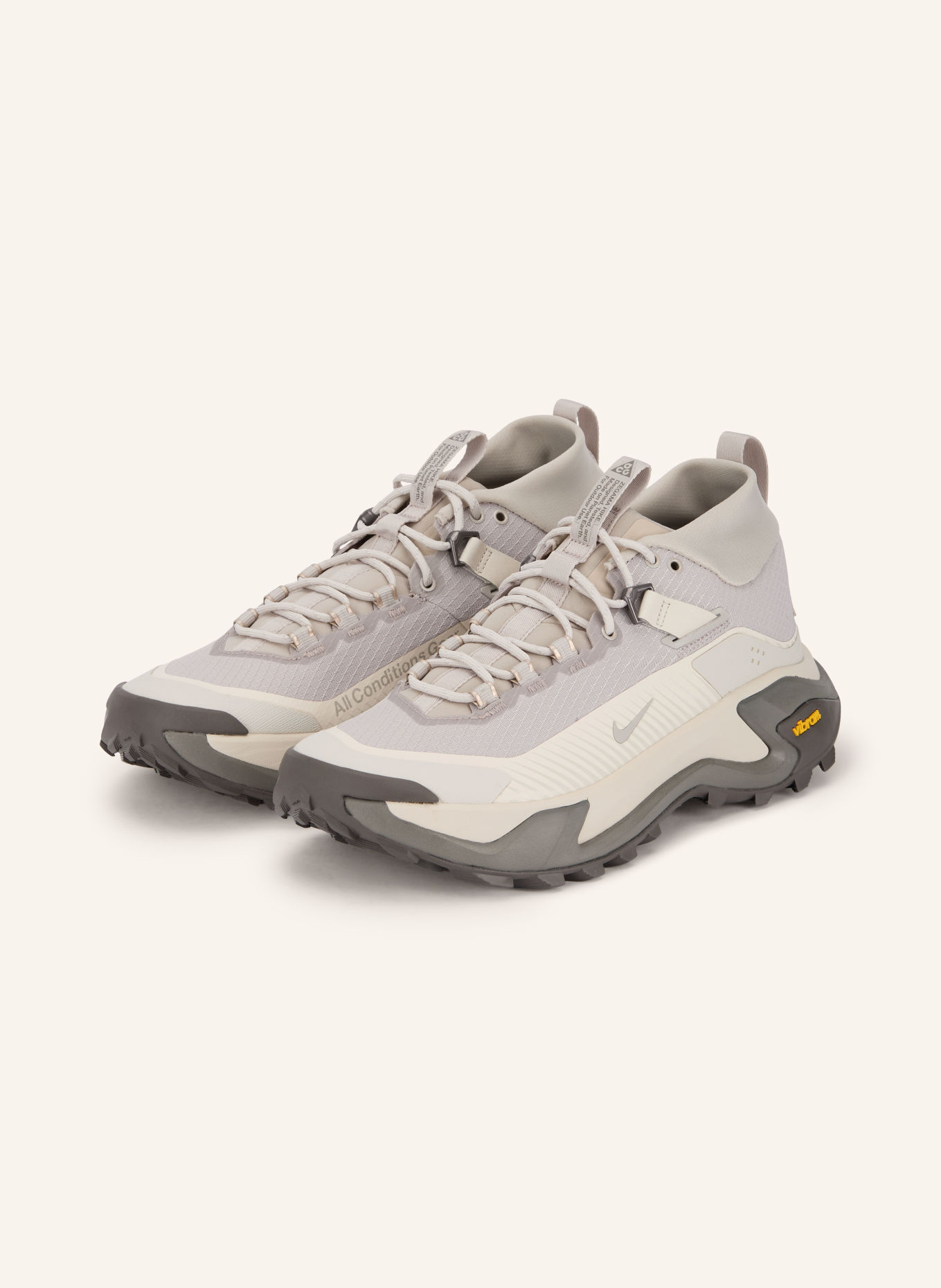 Nike ACG ZEGAMA HIKE Hiking shoes: LIGHT GRAY / CREAM