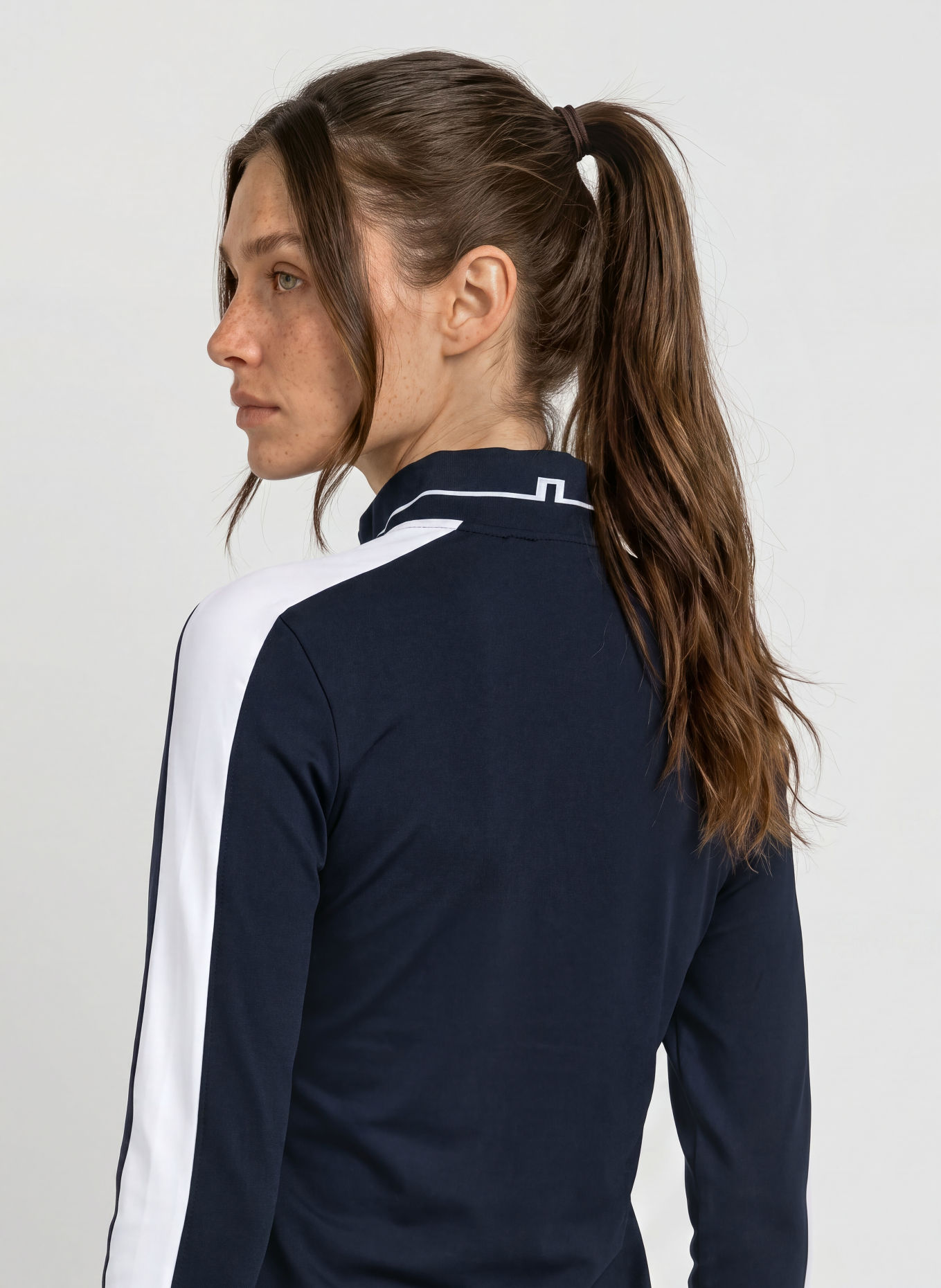 J.LINDEBERG Functional polo shirt: DARK BLUE / WHITE