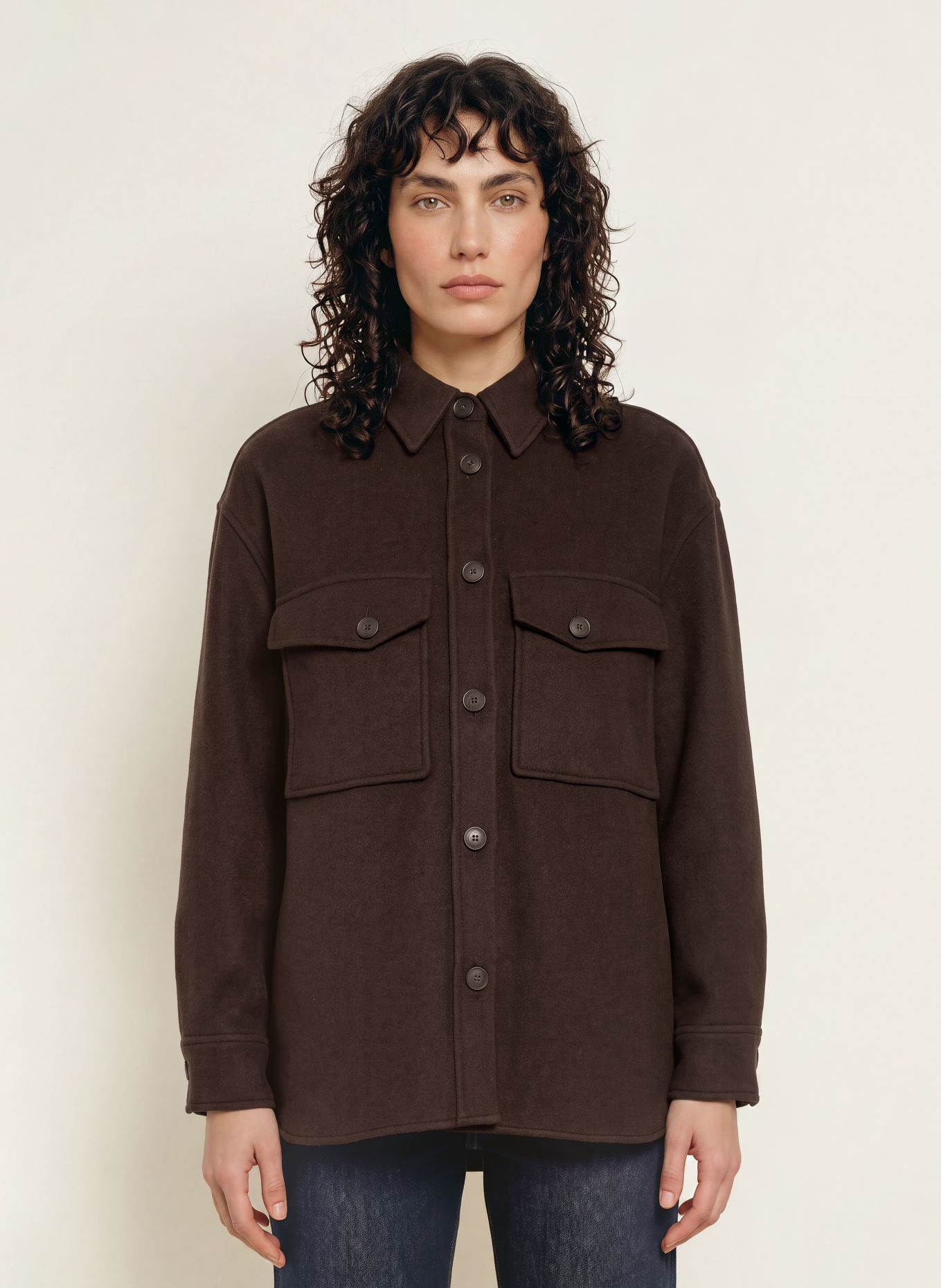 CLOSED Overshirt: MARRON FONCÉ