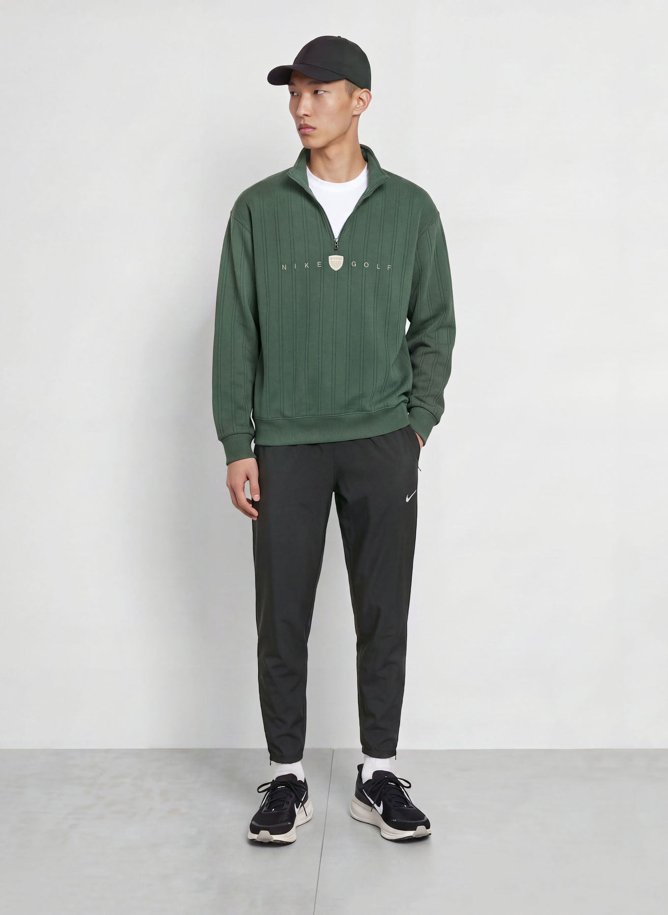Nike Pull sweat col zippé FAIRWAY FRESH: VERT