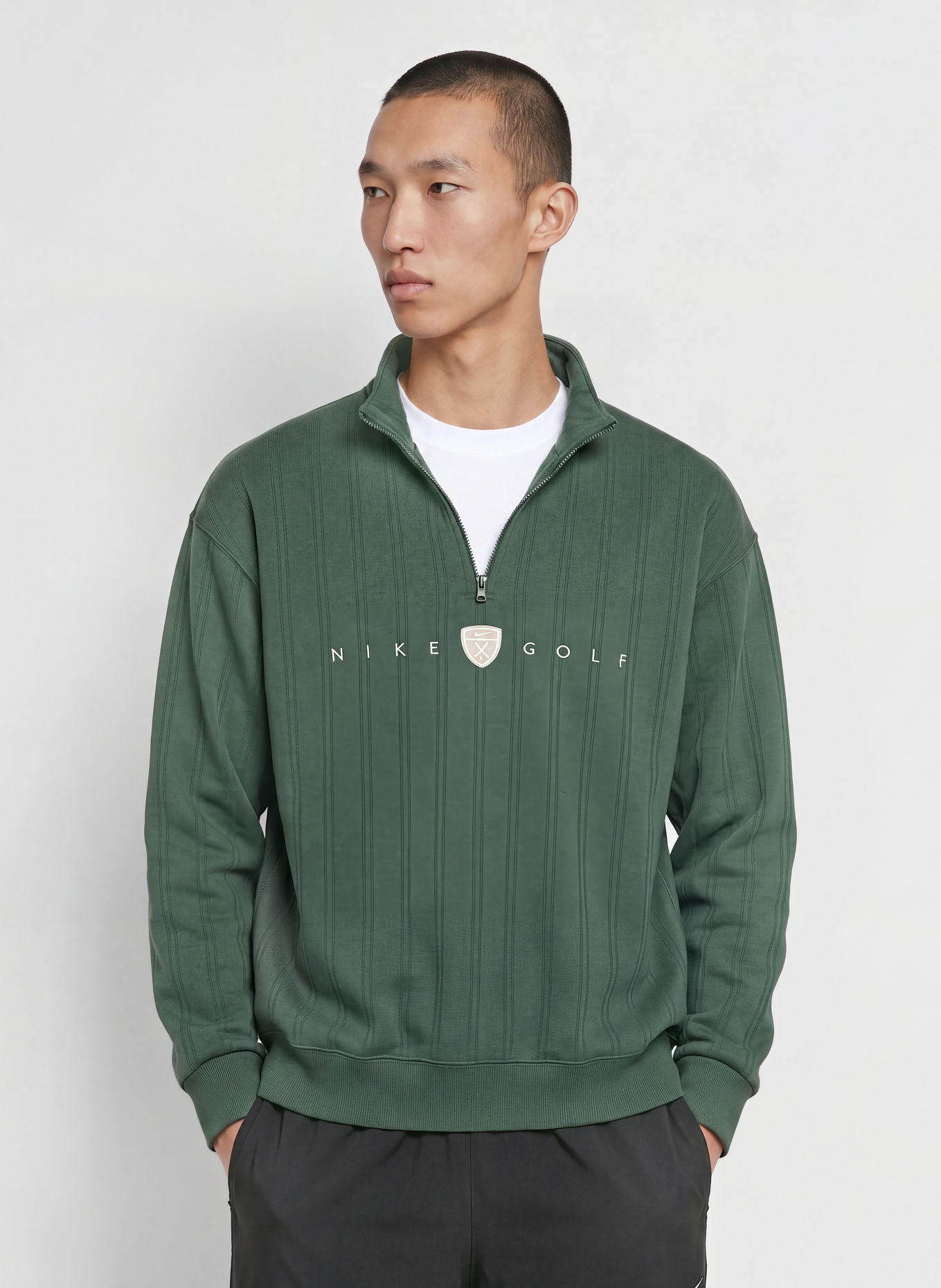 Nike Pull sweat col zippé FAIRWAY FRESH: VERT