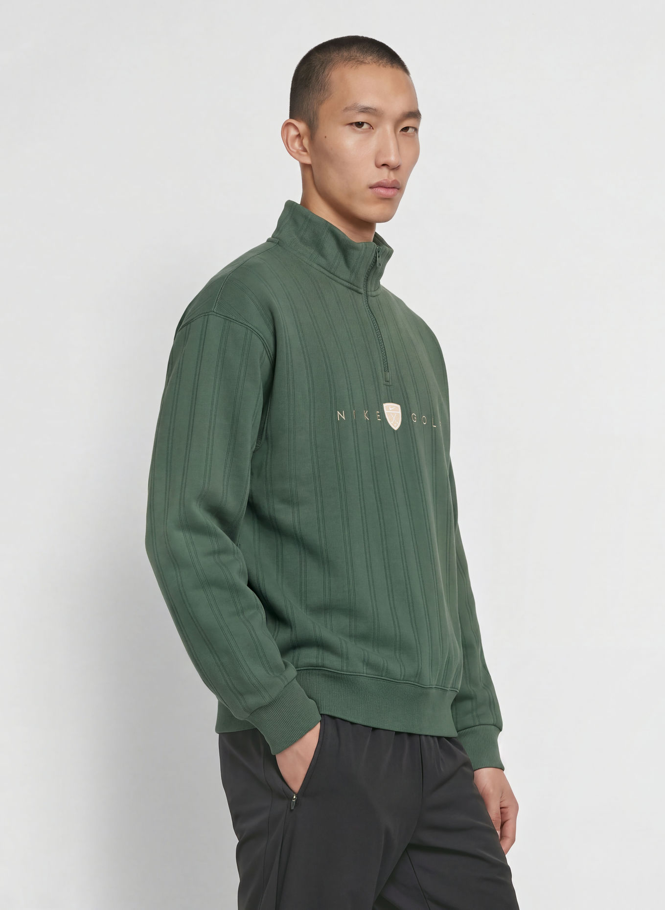Nike Pull sweat col zippé FAIRWAY FRESH: VERT