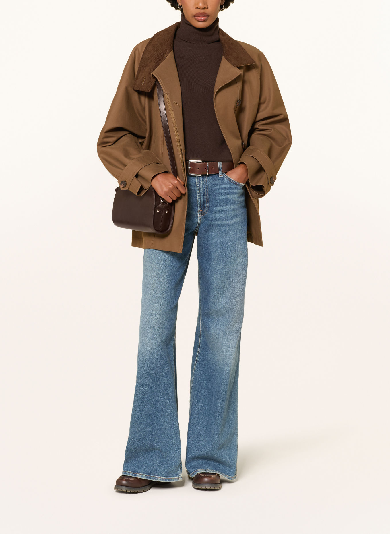 A.P.C. Schoudertas DEMI LUNE: MARRON FONCÉ / GOUD