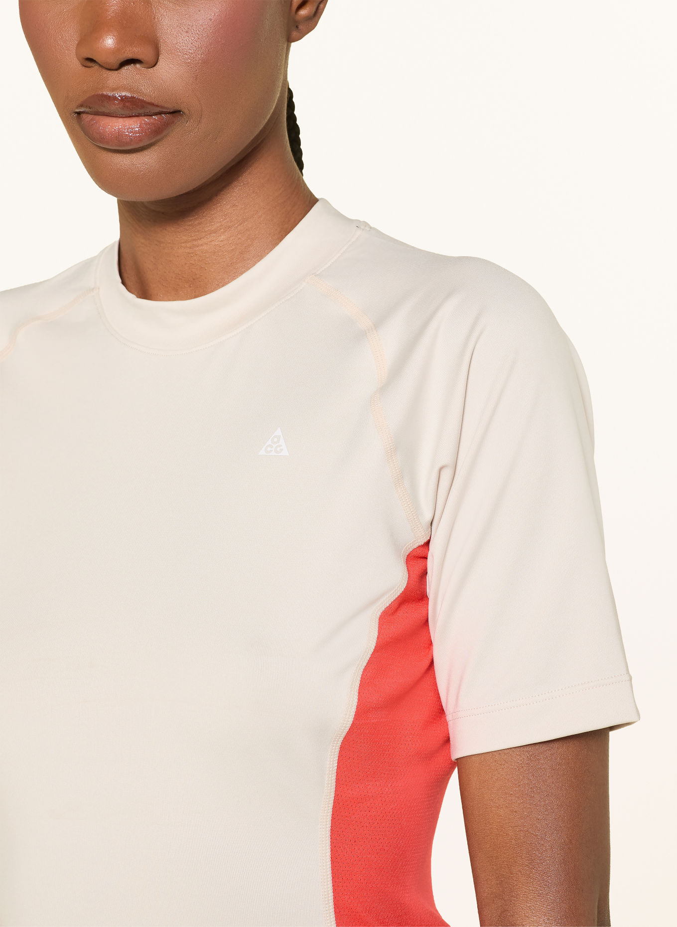 Nike AGG WILDSEE Functional shirt: BEIGE / RED