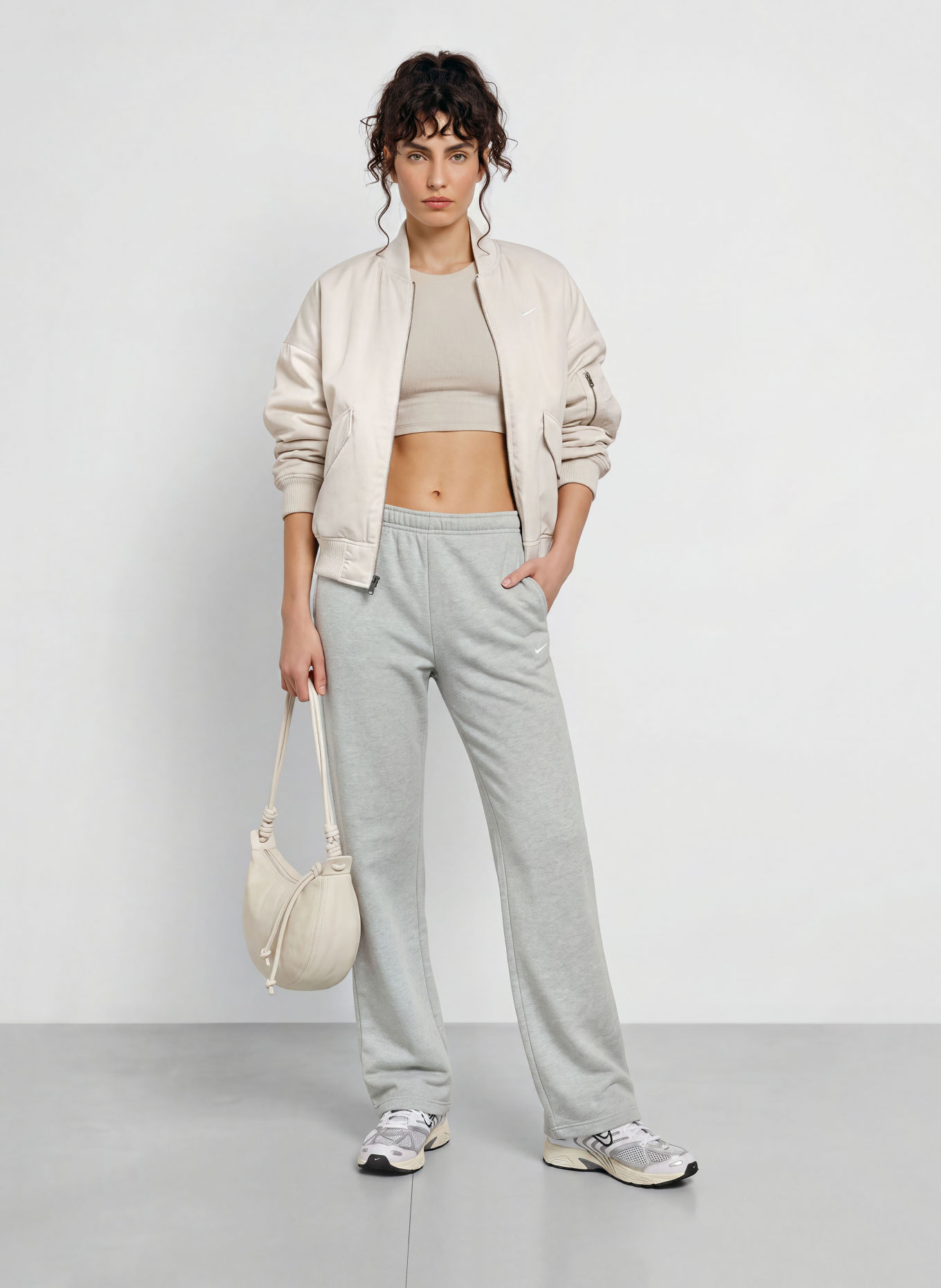 Nike STUDIO FLEECE Sweatpants: LIGHT GRAY
