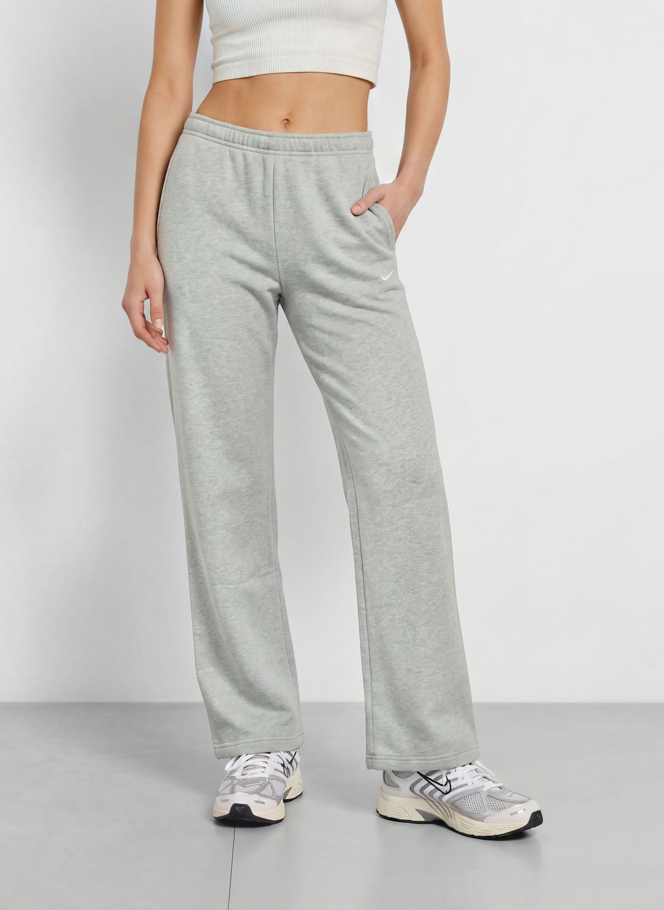 Nike STUDIO FLEECE Sweatpants: LIGHT GRAY