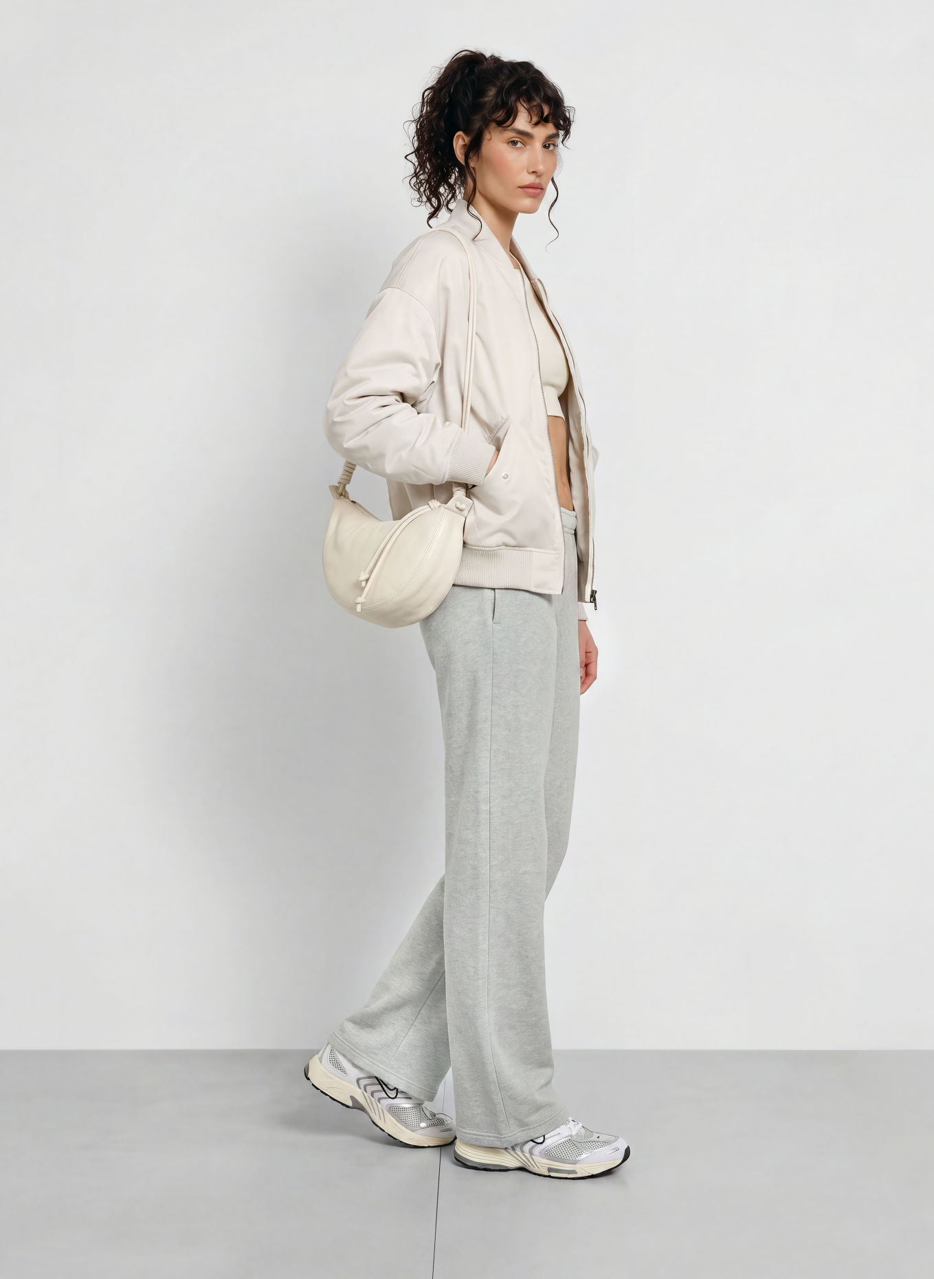 Nike STUDIO FLEECE Sweatpants: LIGHT GRAY