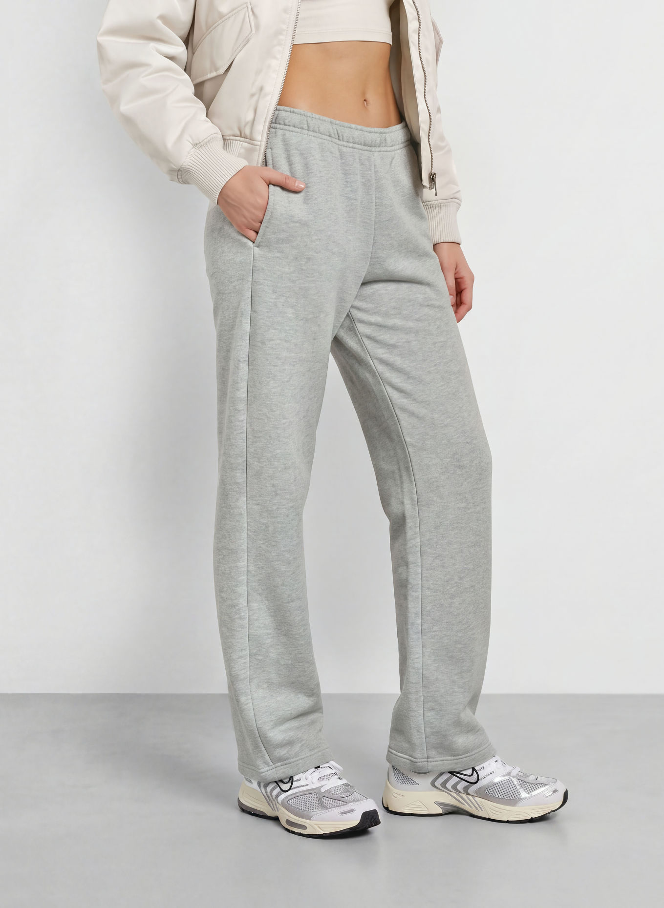 Nike STUDIO FLEECE Sweatpants: LIGHT GRAY