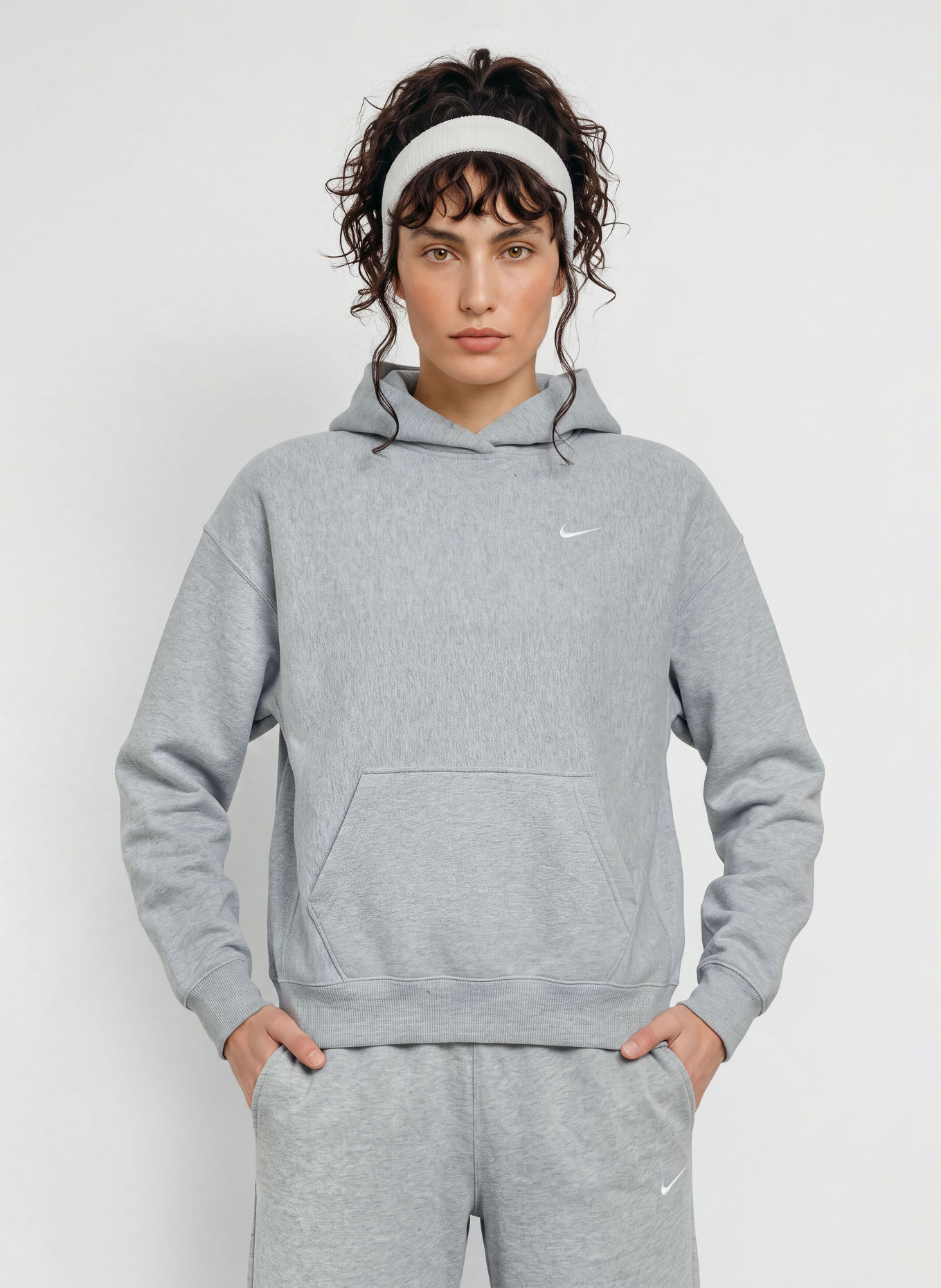 Nike STUDIO Oversized Hoodie: LIGHT GRAY