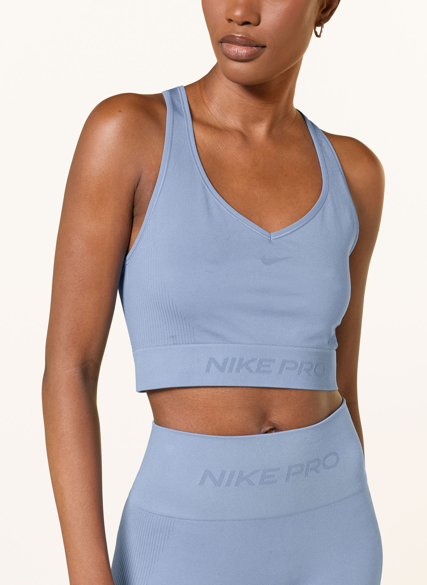 Nike PRO SEAMLESS Sports bra: BLUE GRAY