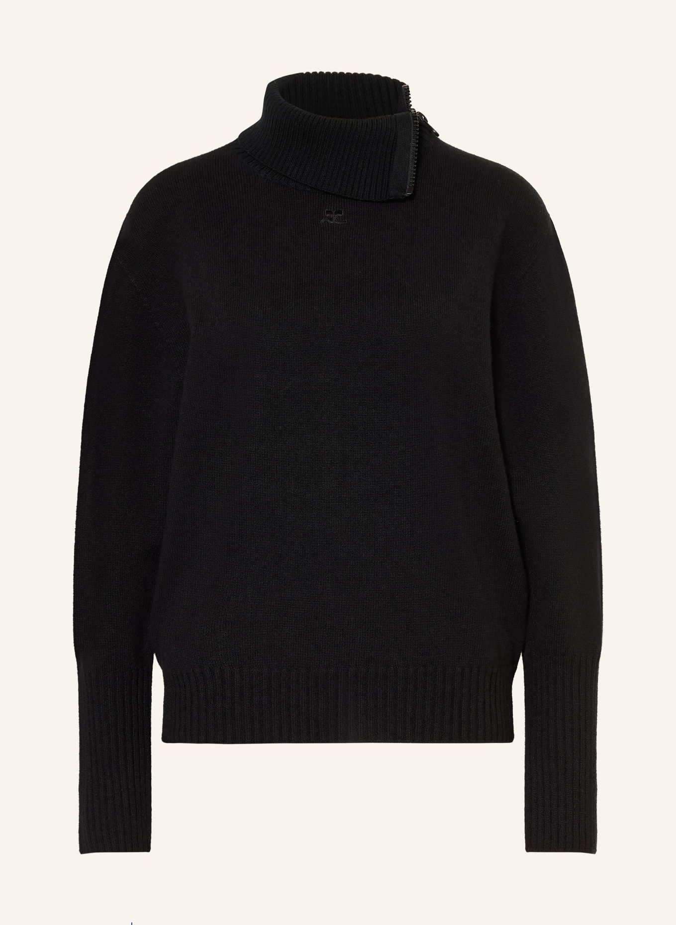 Courrèges Merino wool Turtleneck sweater: BLACK