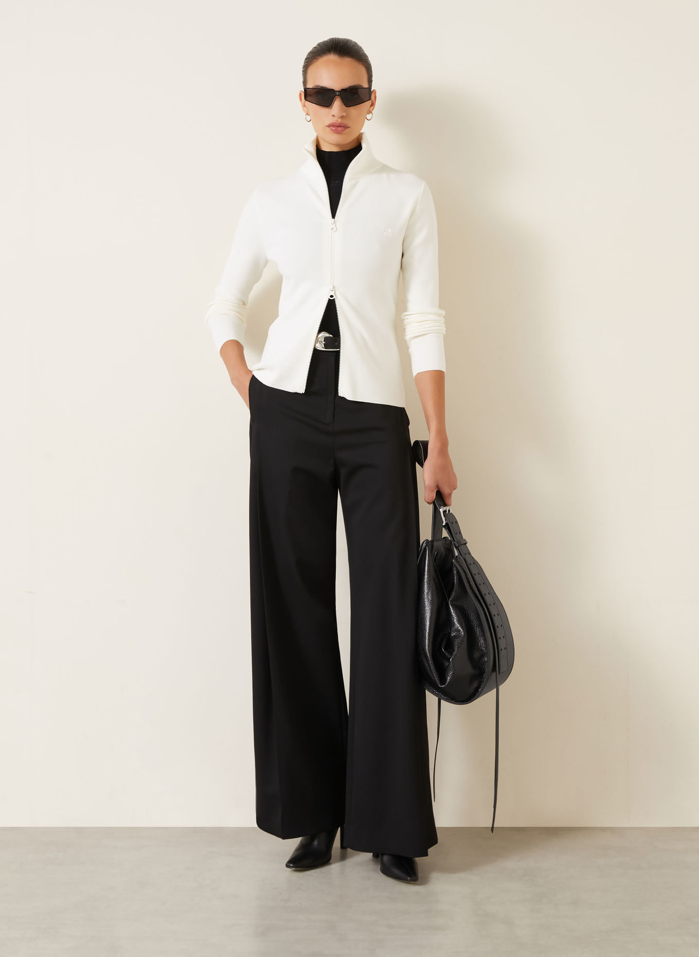 Courrèges Merinowool Cardigan: WHITE