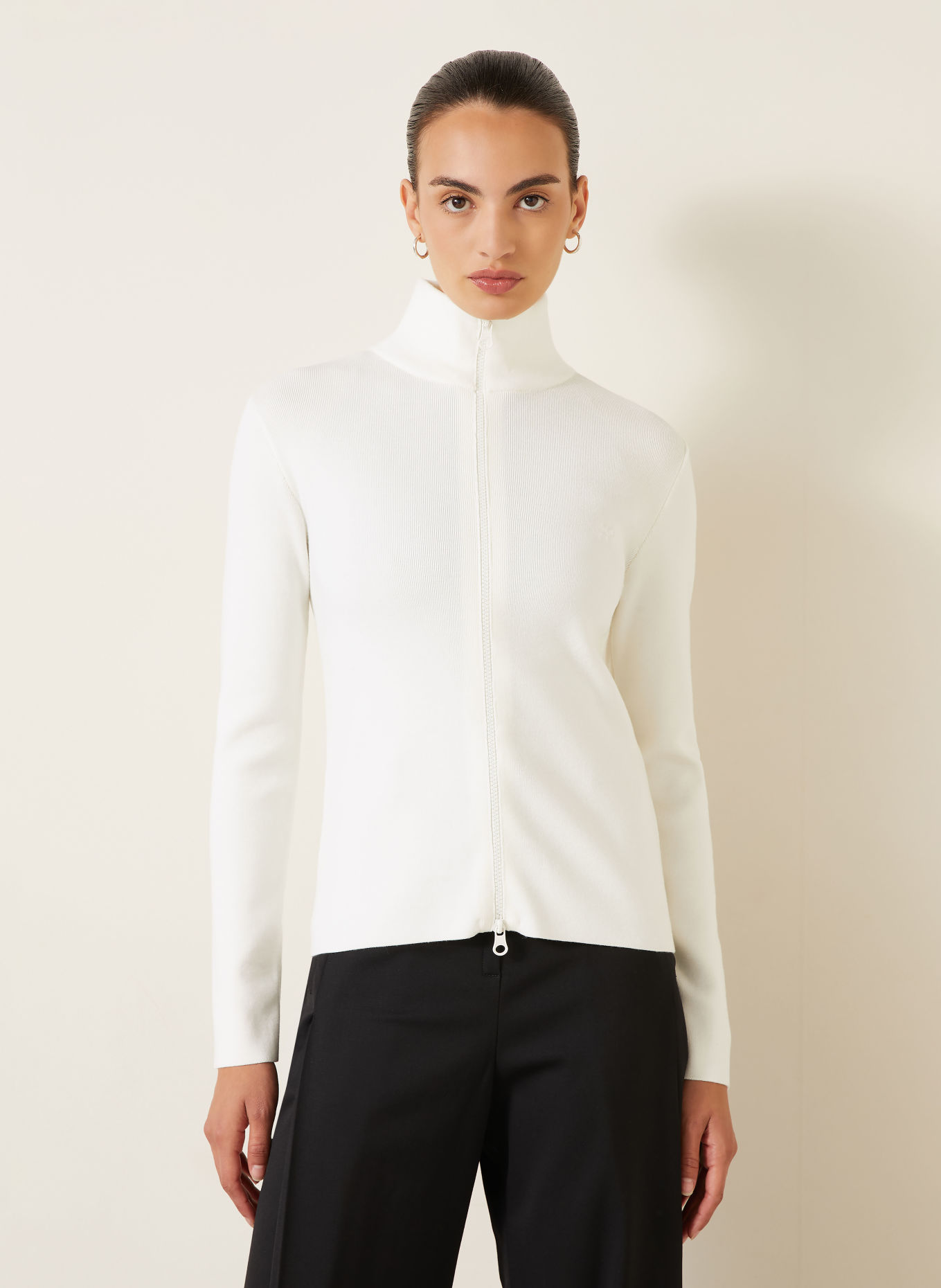 Courrèges Merinowool Cardigan: WHITE