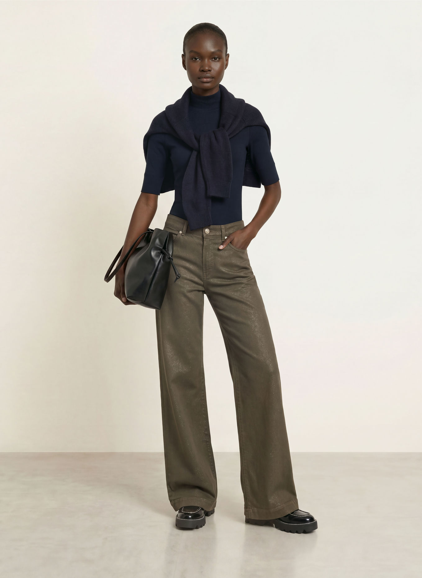 MARC CAIN Shirt mit 3/4-Arm: 394 navy