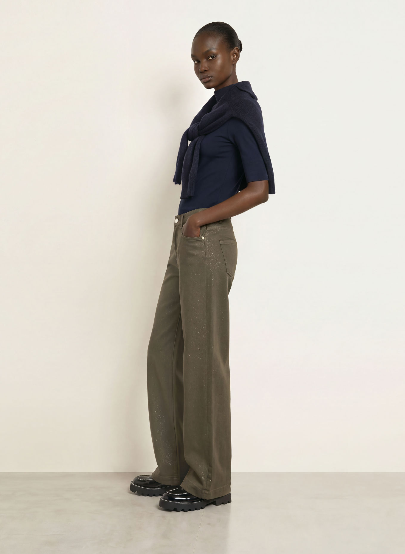 MARC CAIN Shirt mit 3/4-Arm: 394 navy