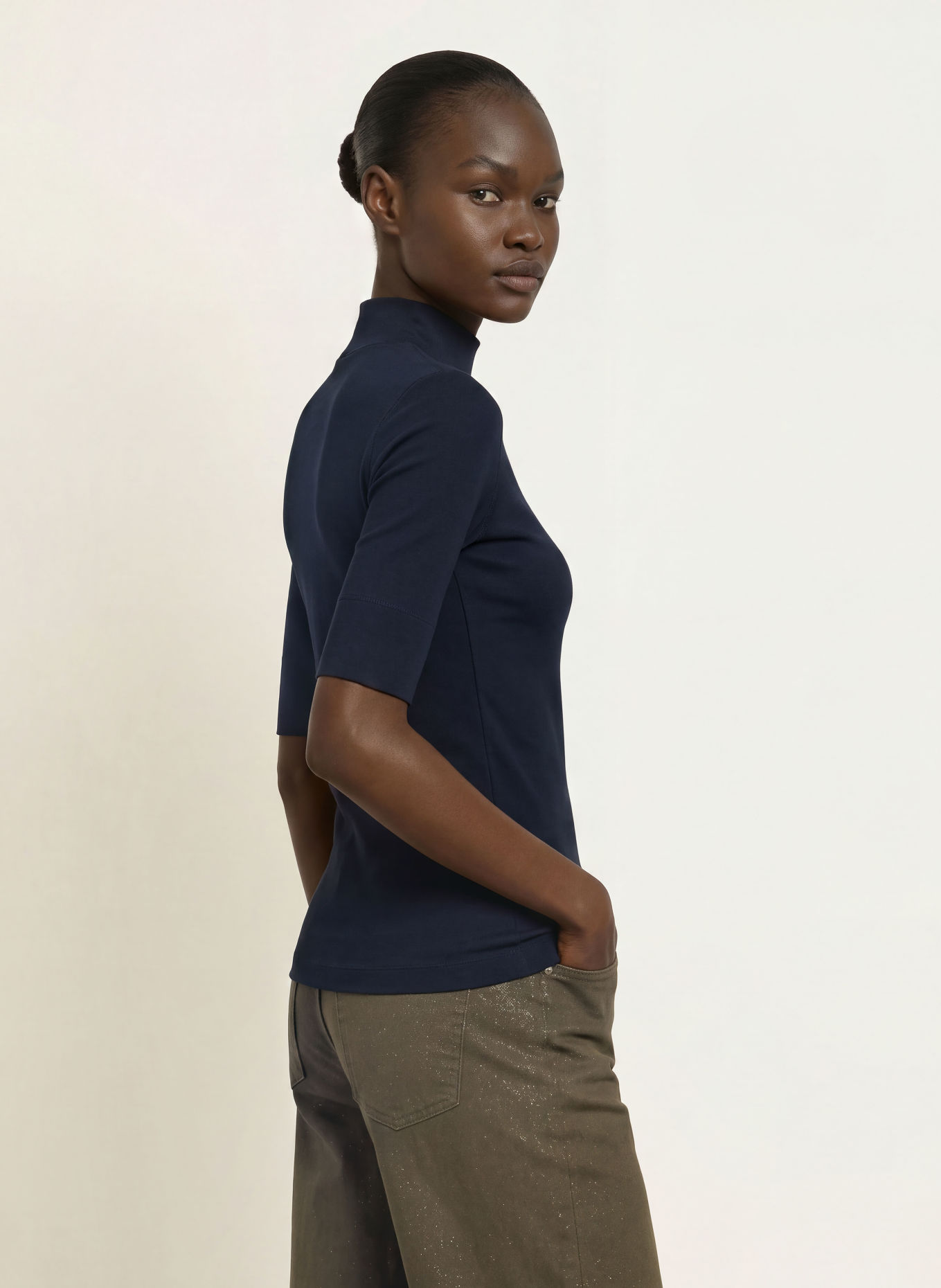 MARC CAIN Shirt mit 3/4-Arm: 394 navy