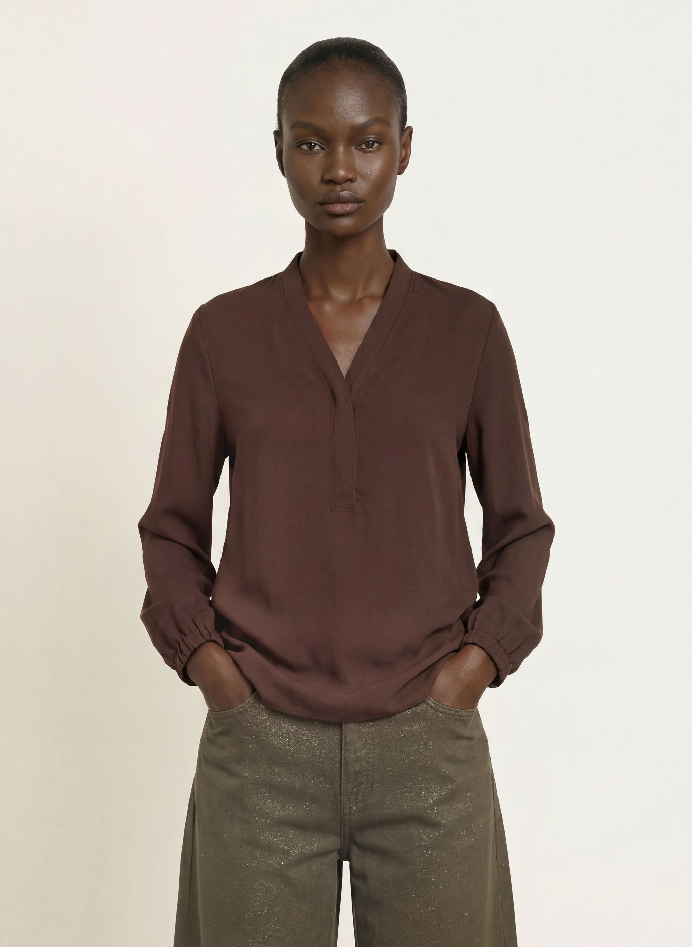 MARC CAIN Blusenshirt: 697 seal brown