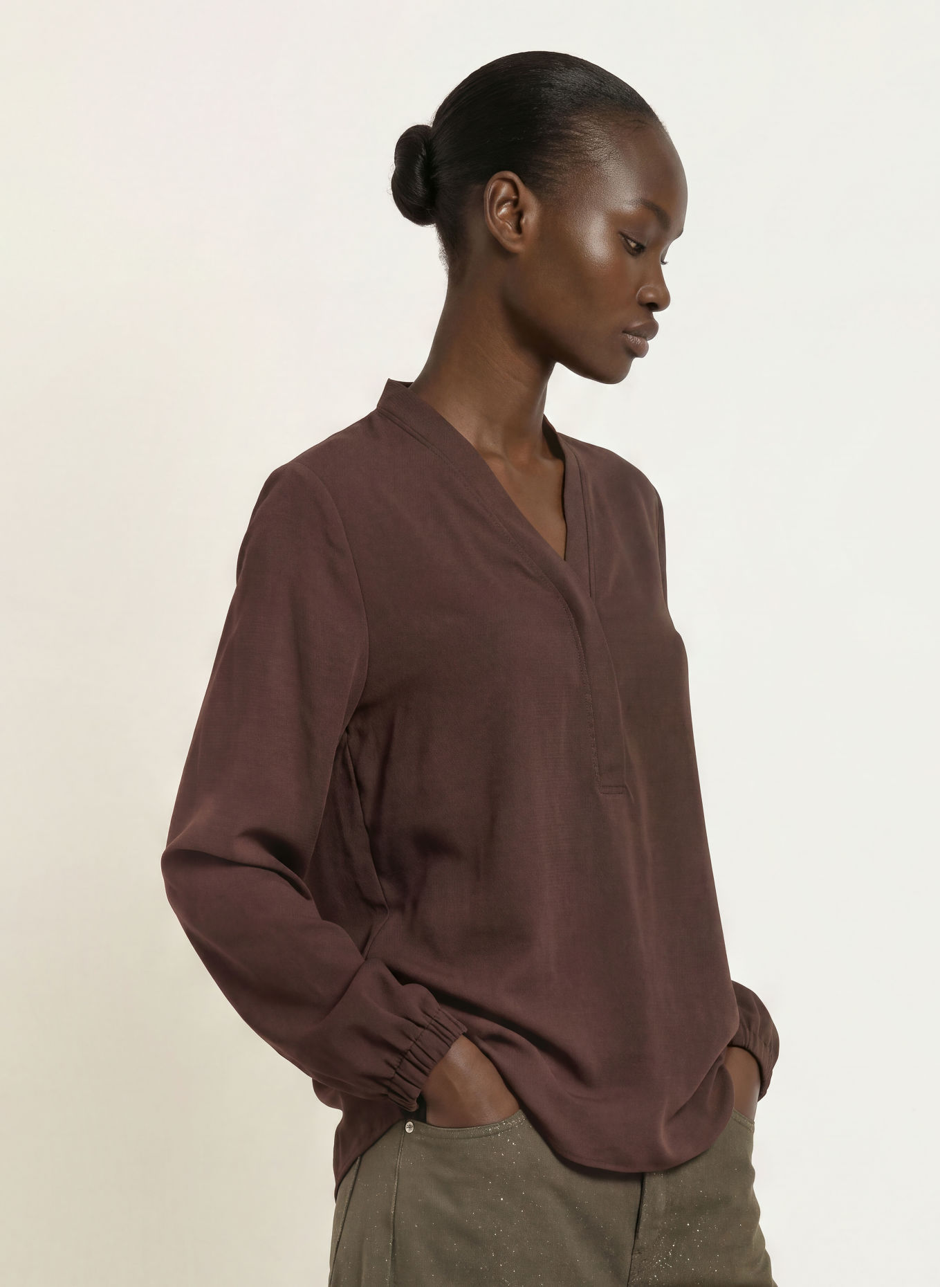 MARC CAIN Blusenshirt: 697 seal brown