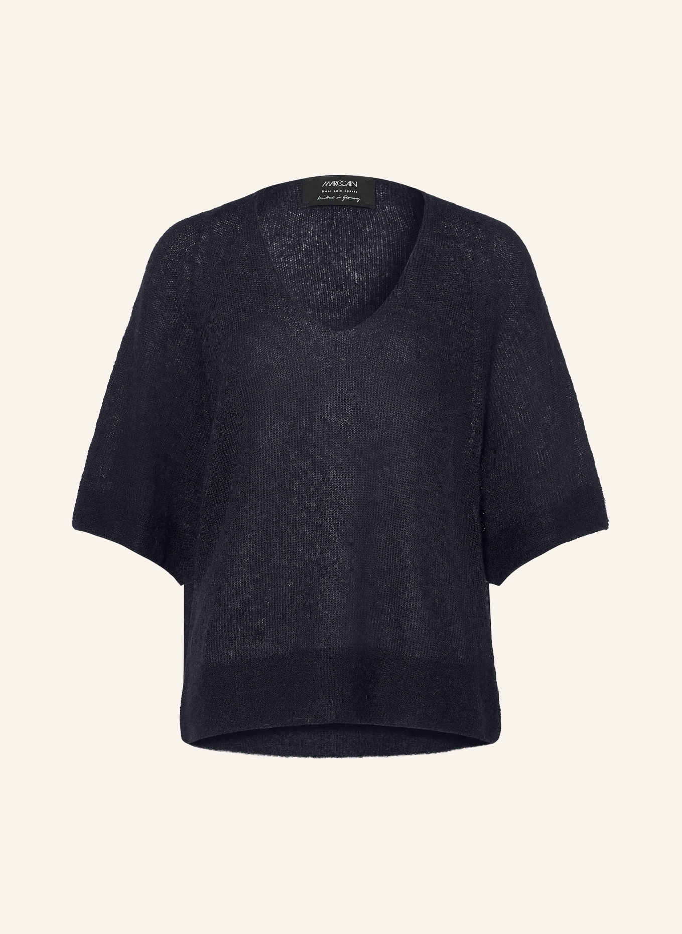 MARC CAIN Strickshirt mit Alpaka und Mohair: 394 navy