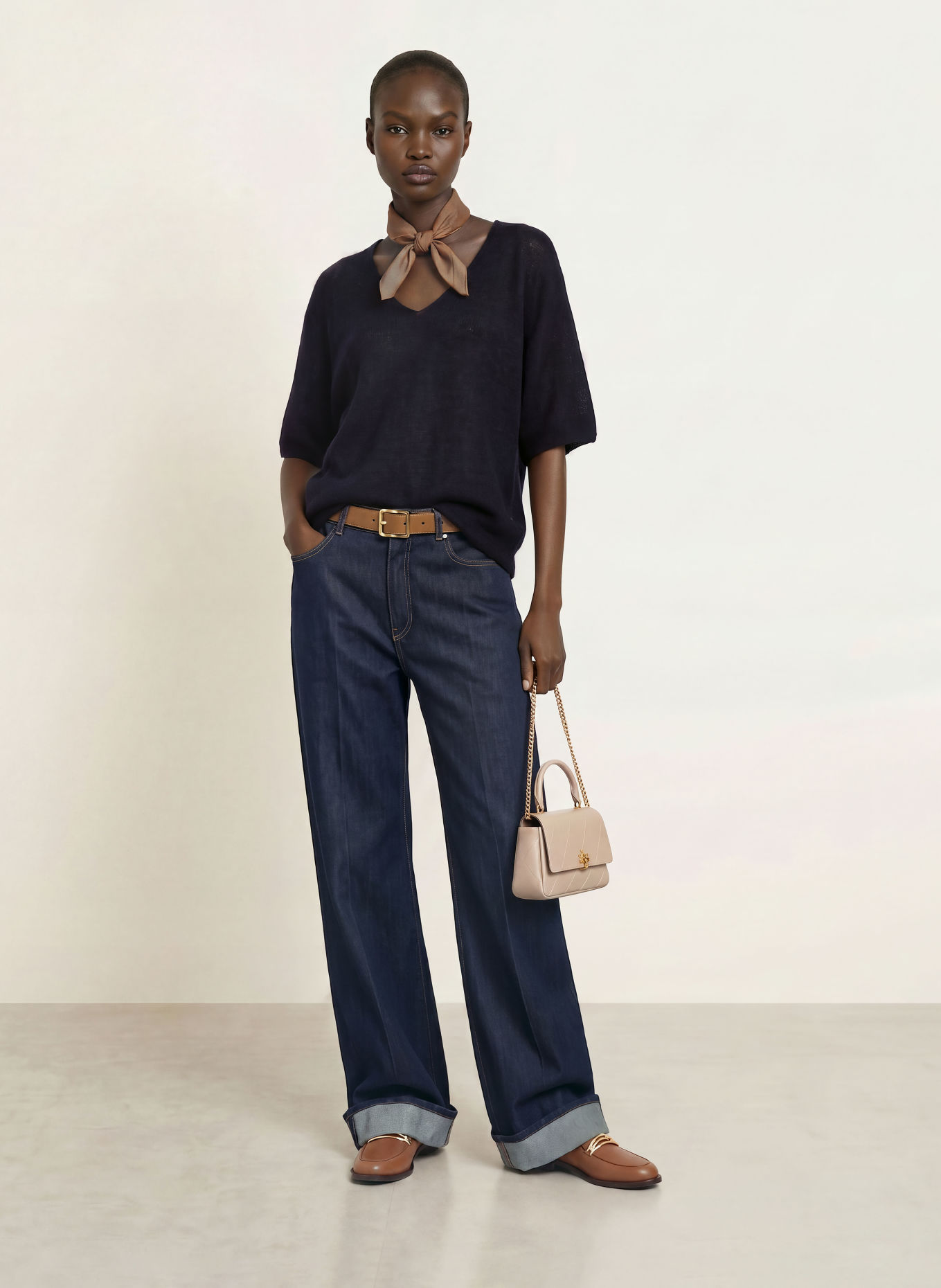 MARC CAIN Strickshirt mit Alpaka und Mohair: 394 navy