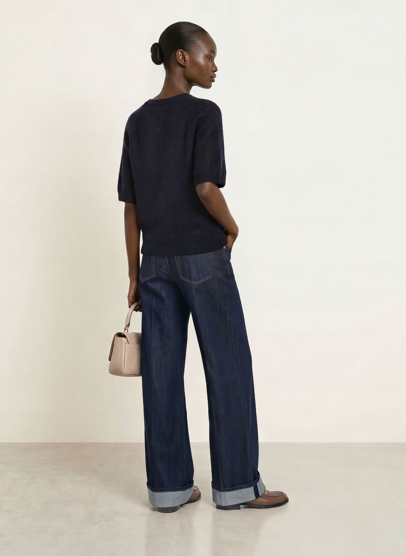 MARC CAIN Strickshirt mit Alpaka und Mohair: 394 navy