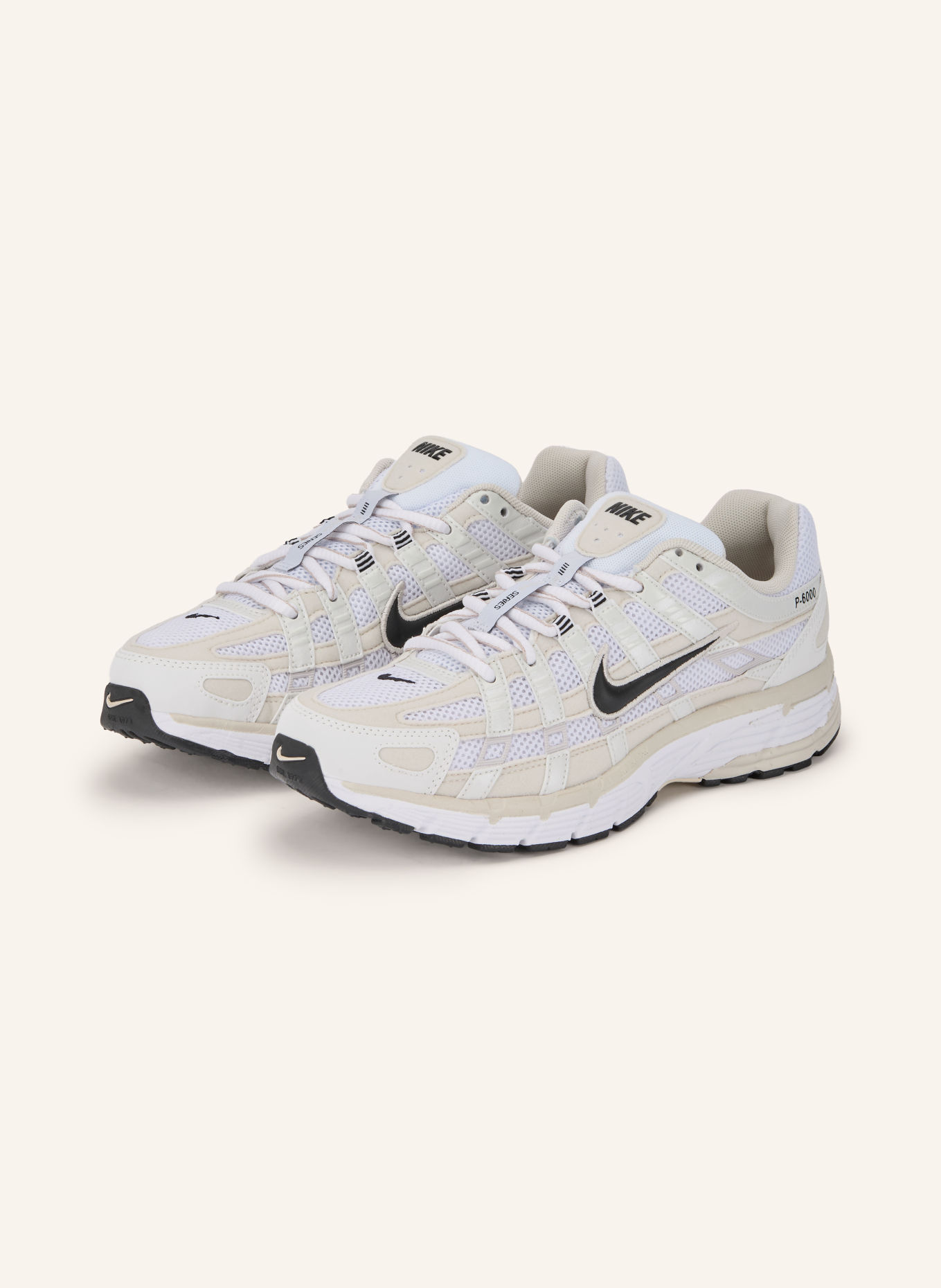 Nike P-6000 Sneakers: BEIGE / WHITE / BLACK