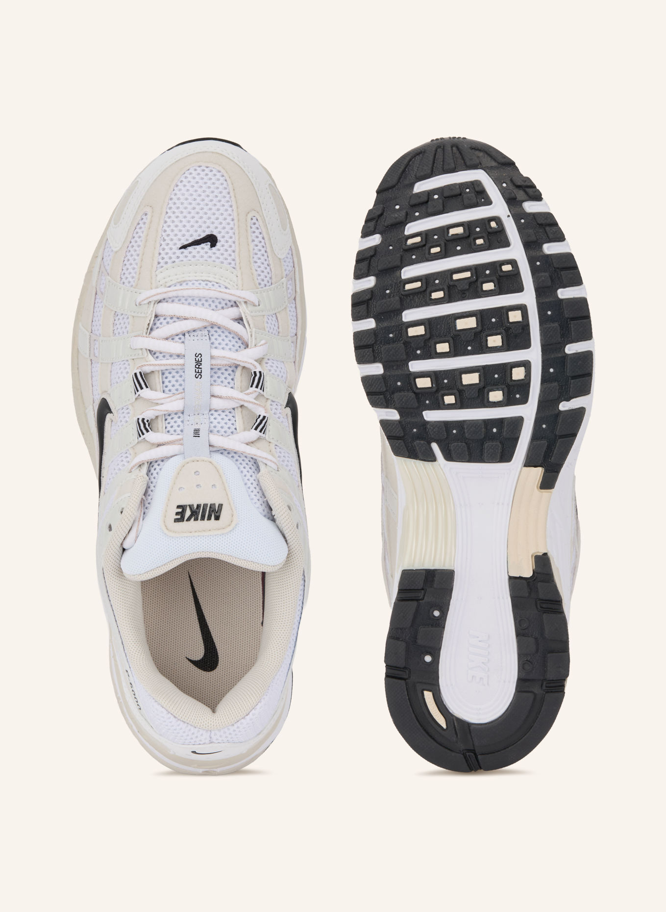 Nike P-6000 Sneakers: BEIGE / WHITE / BLACK