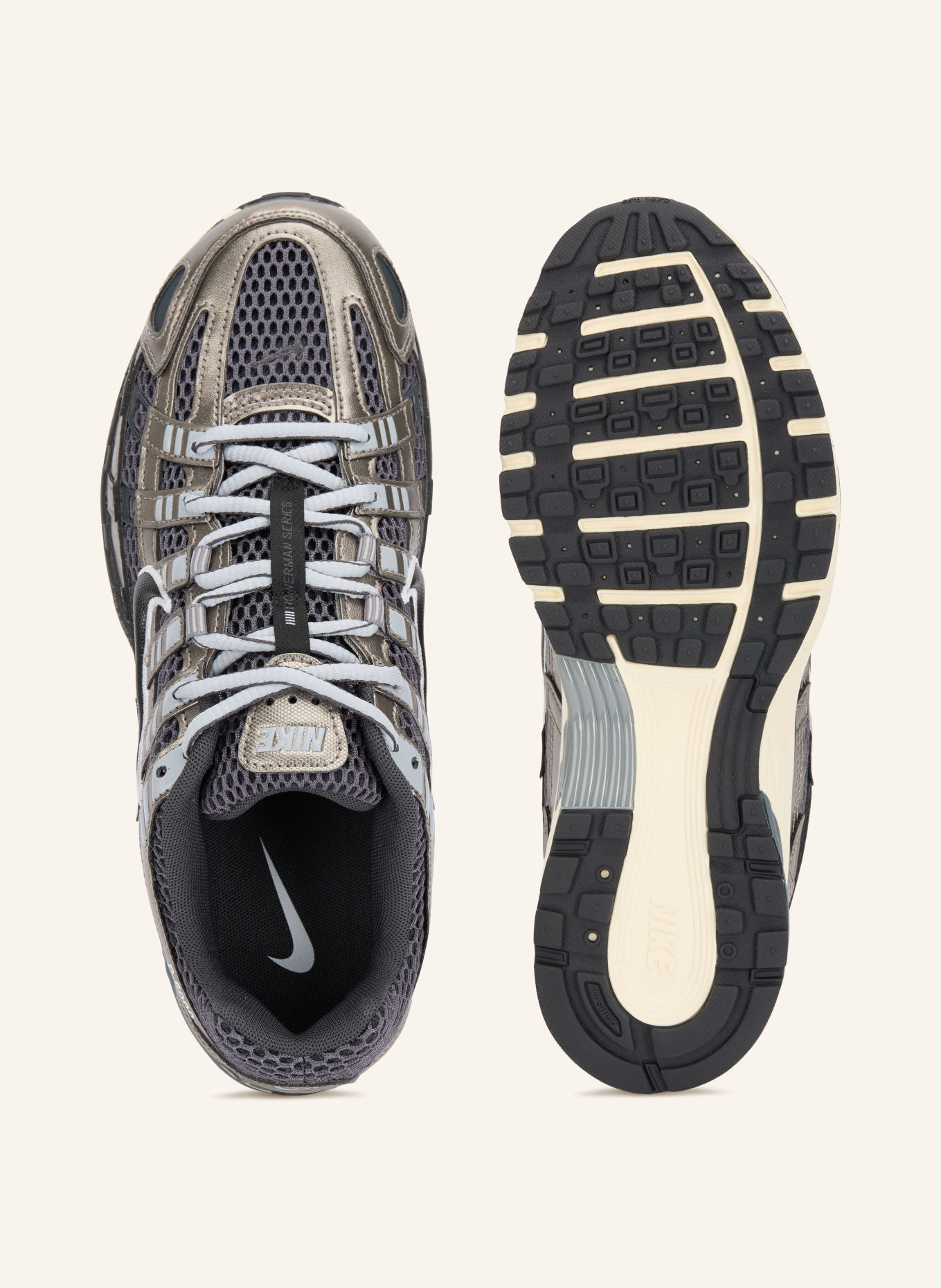 Nike Sneaker P-6000 SE: DUNKELGRAU / SILBER / WEISS
