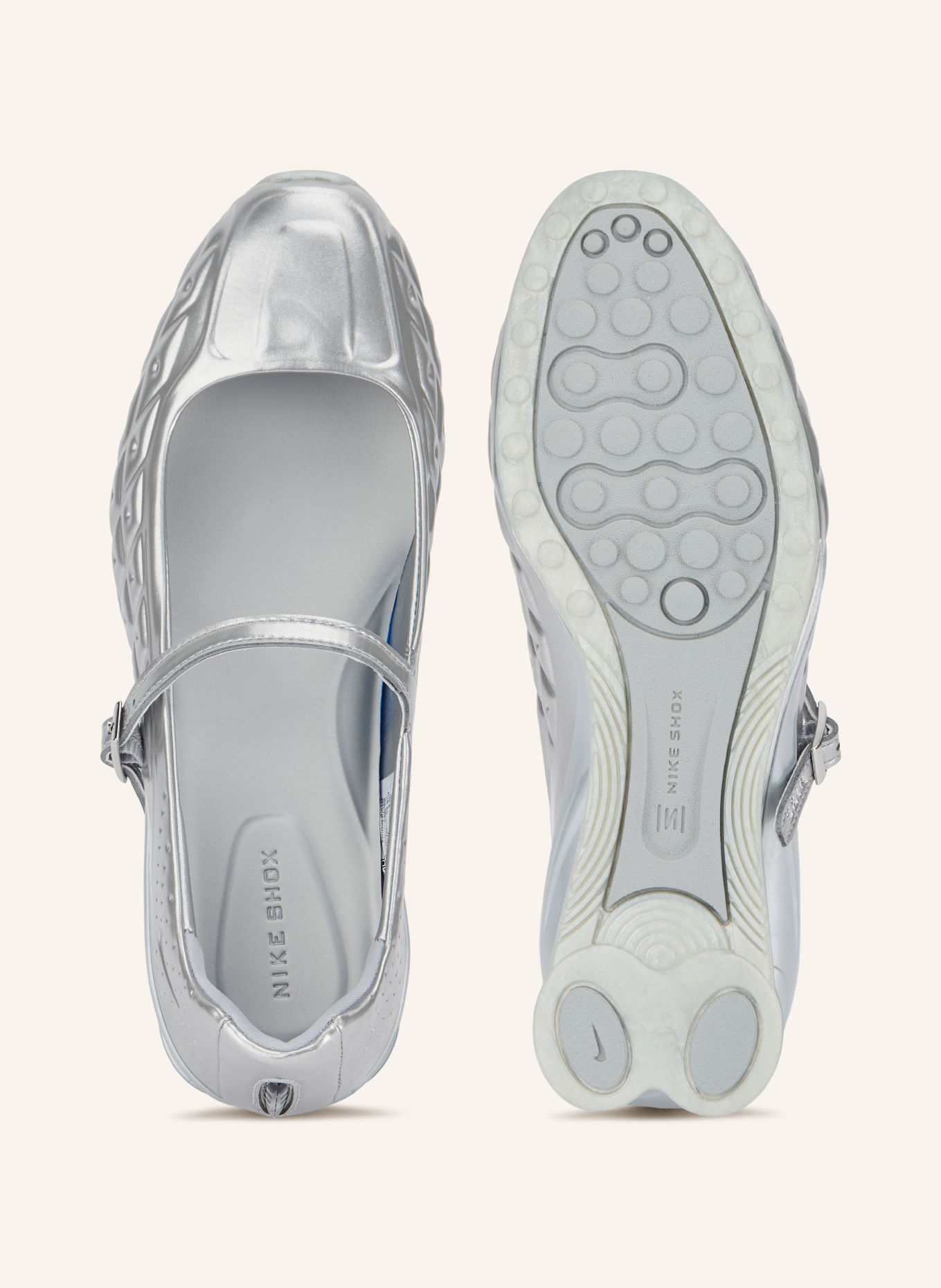 Nike Mary-Jane ballerina's SHOX Z CALISTRA: ZILVER
