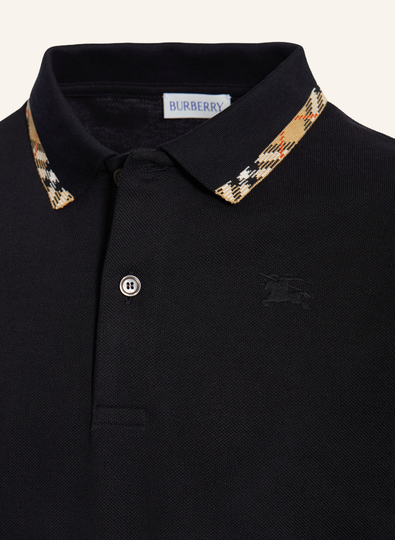 BURBERRY Piqué-Poloshirt JOHANE: SCHWARZ