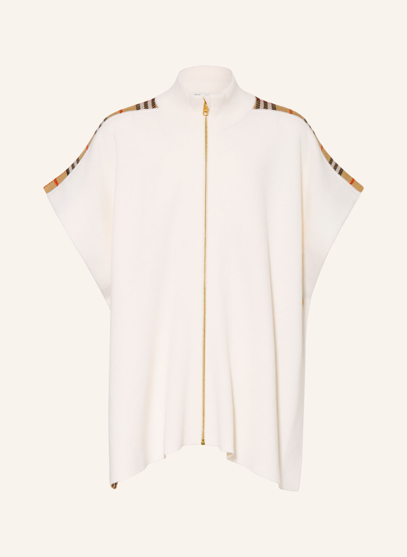 BURBERRY Cape IZZA: WEISS / BEIGE / ROT